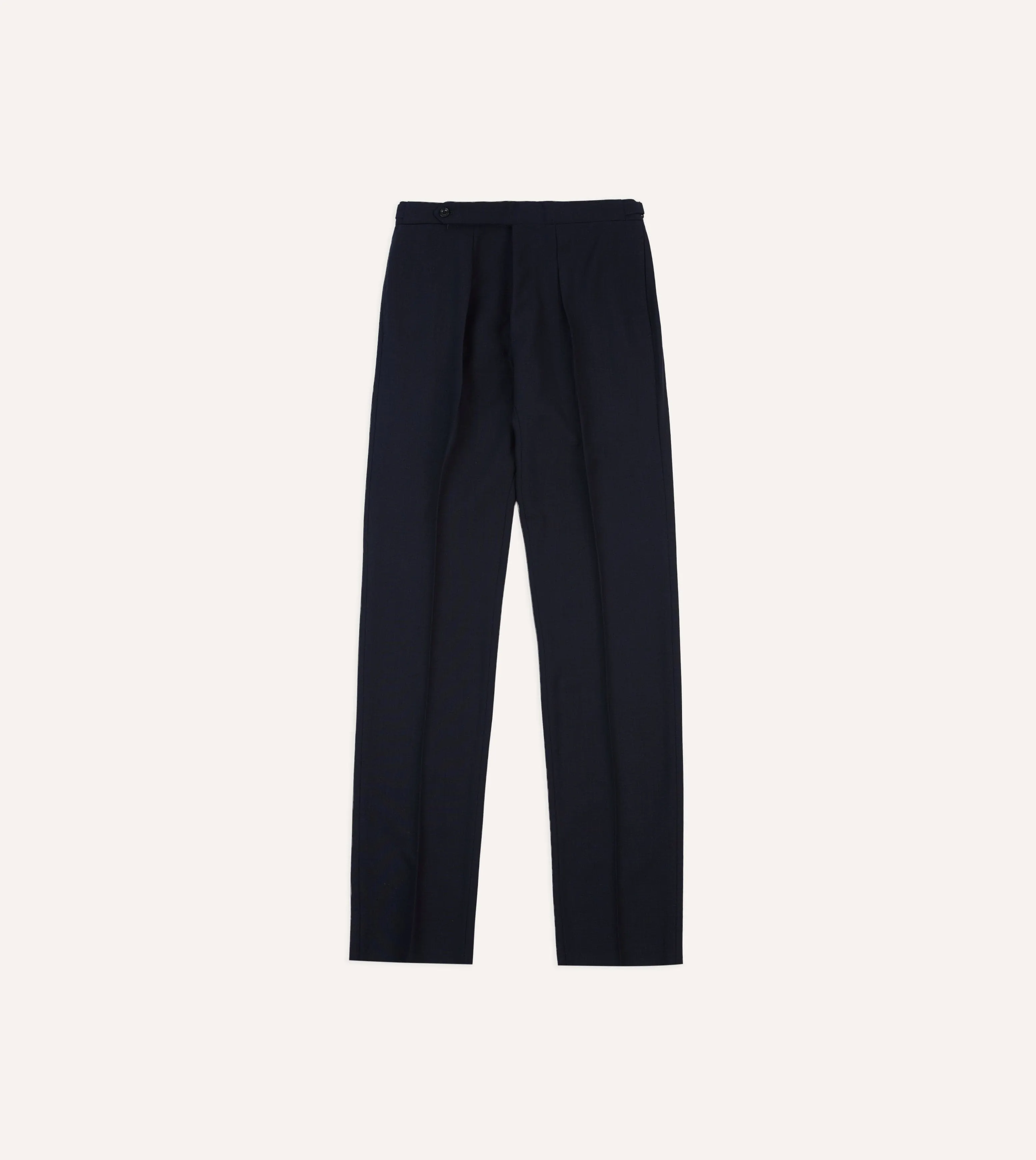 Navy Tropical Wool Single Pleat Trouser sold by Drake's London product image thumbnail 3