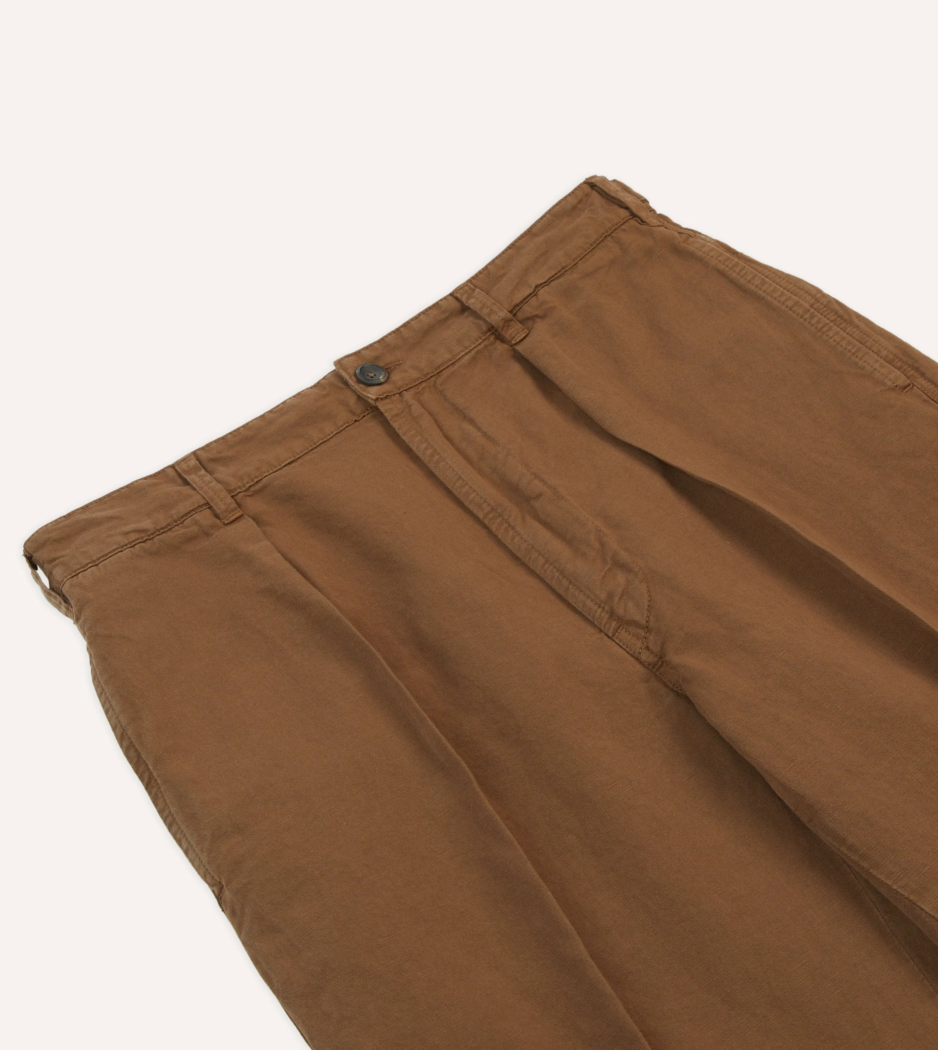 Tobacco Cotton Linen Games Trousers sold by Drake's London product image thumbnail 4