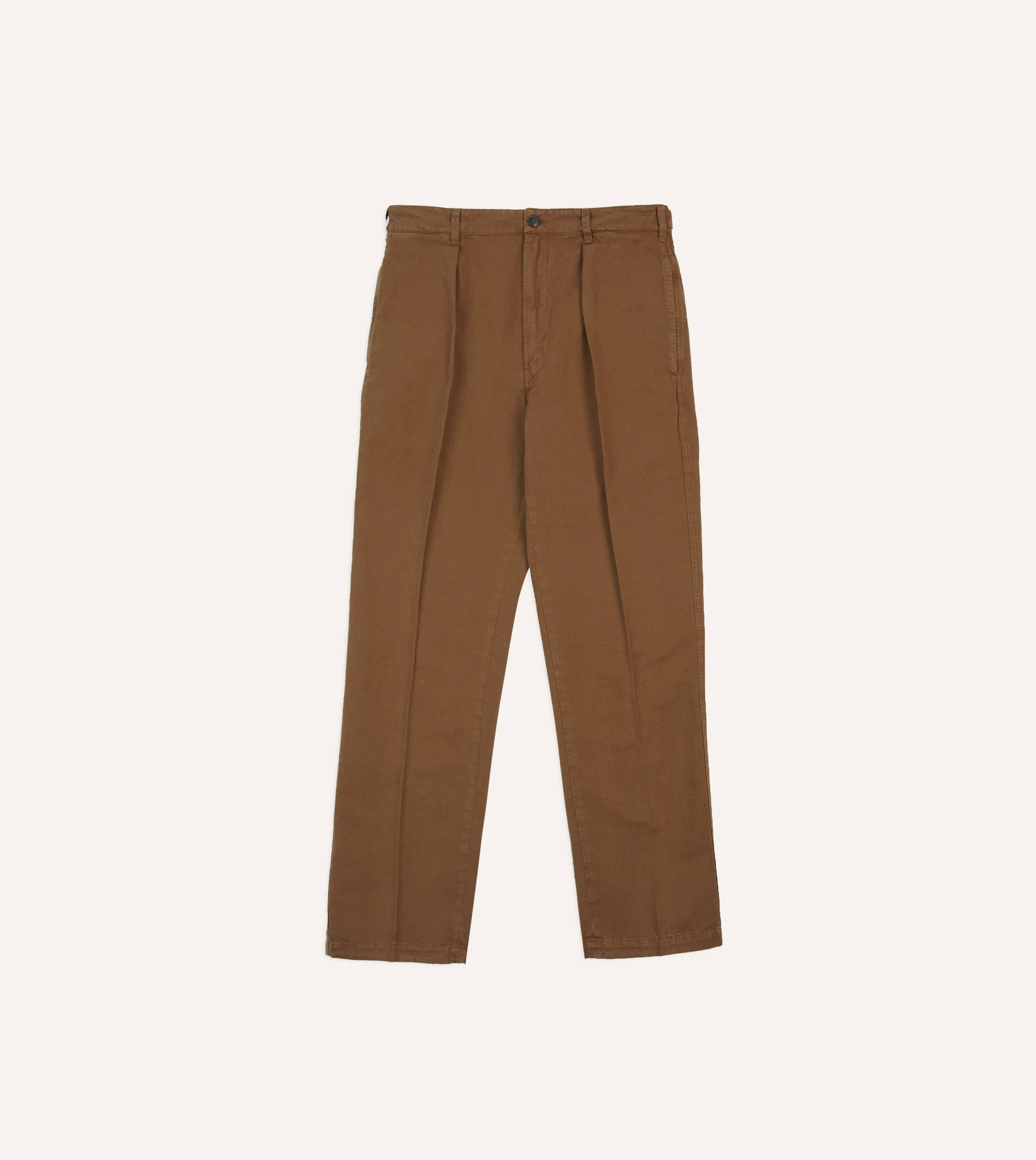Tobacco Cotton Linen Games Trousers sold by Drake's London product image thumbnail 3