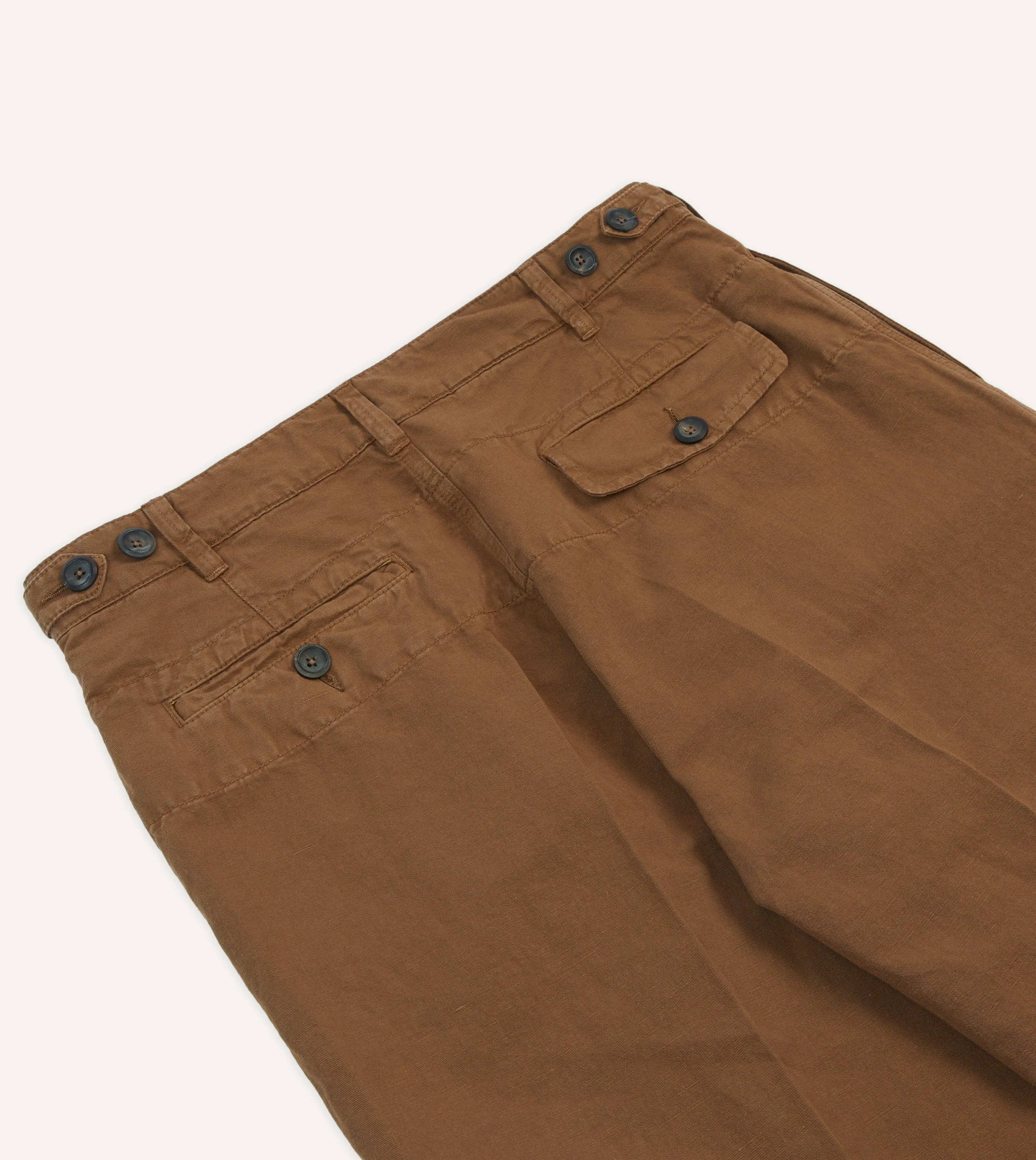 Tobacco Cotton Linen Games Trousers sold by Drake's London product image thumbnail 5