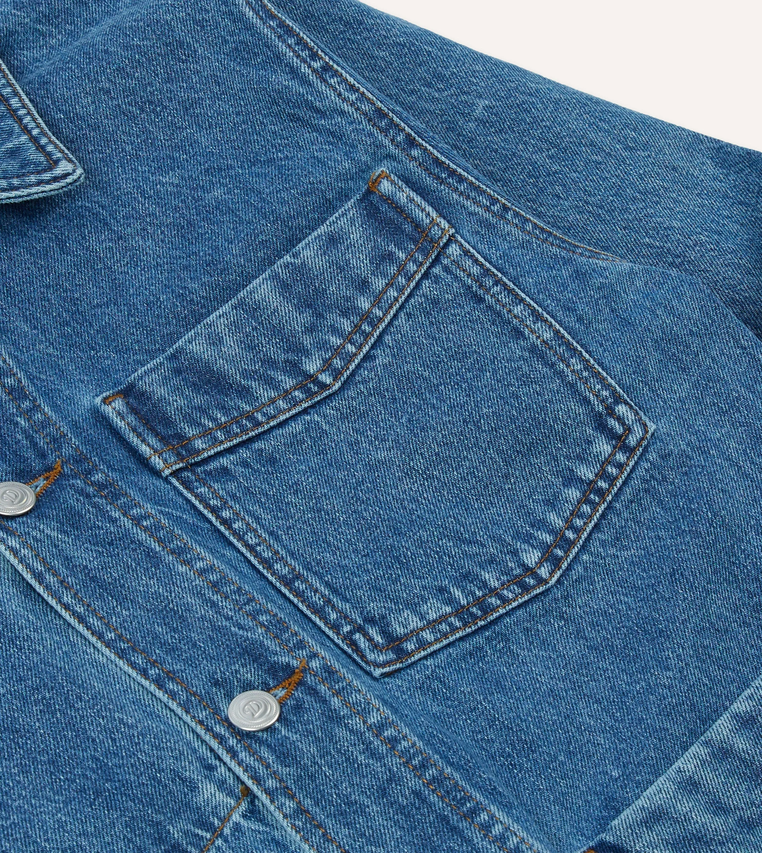 Bleach Wash Denim Work Jacket sold by Drake's London product image thumbnail 4