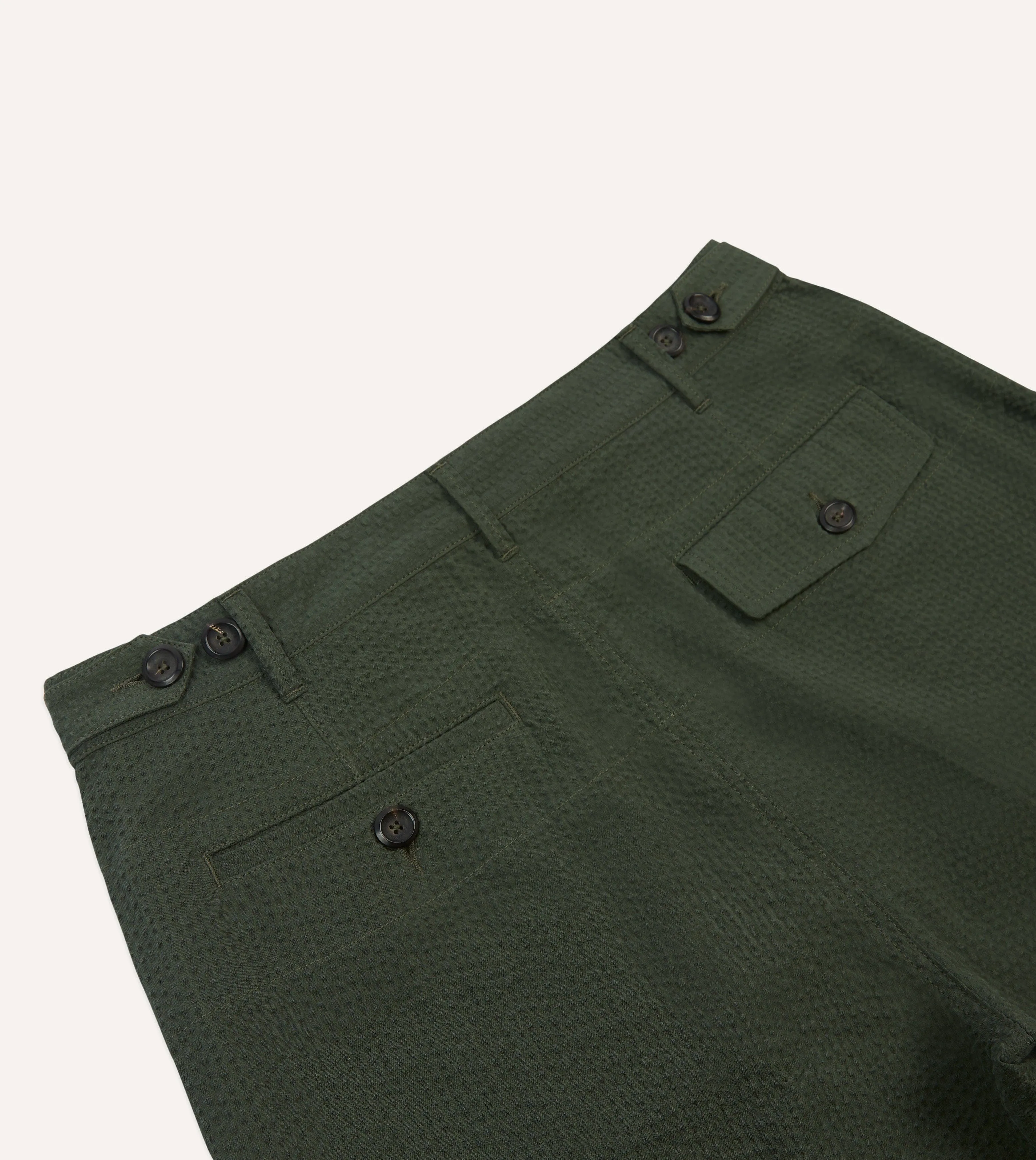 Olive Seersucker Games Trousers sold by Drake's London product image thumbnail 4
