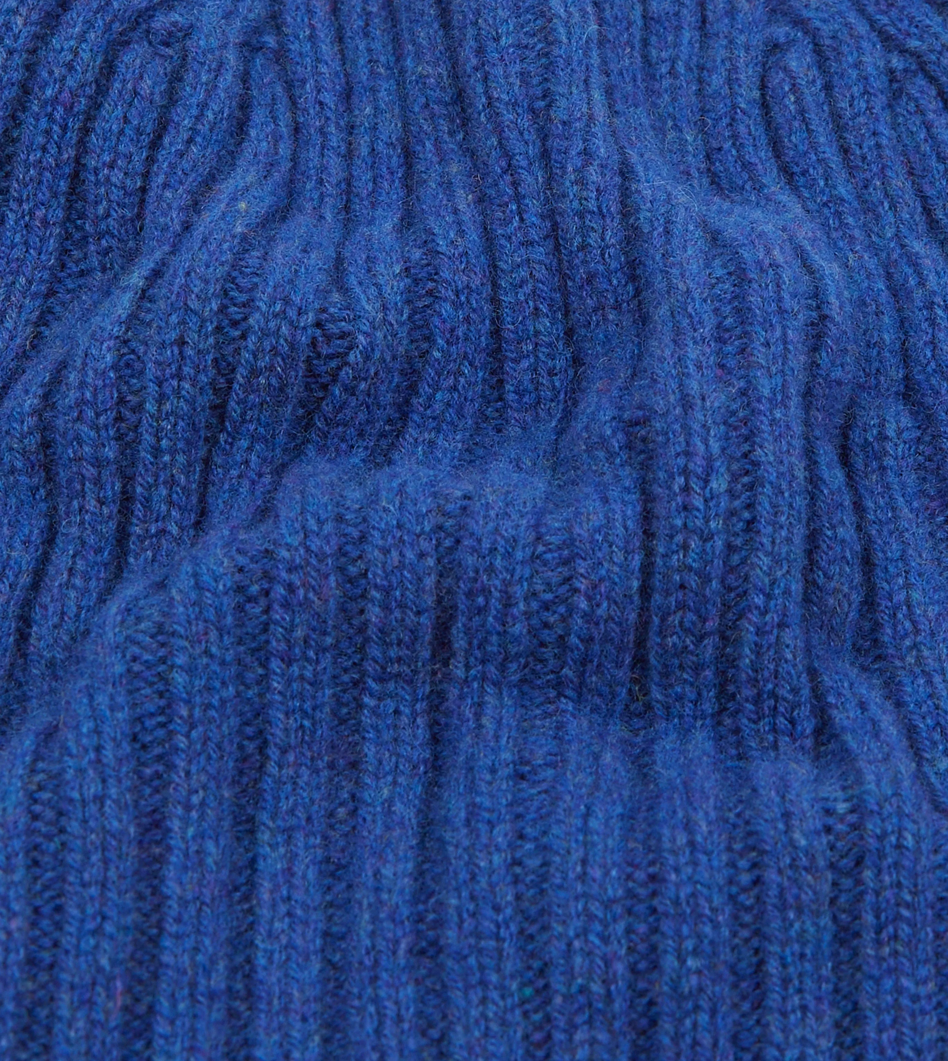 Royal Blue Lambswool Ribbed Knit Cap sold by Drake's London product image thumbnail 2