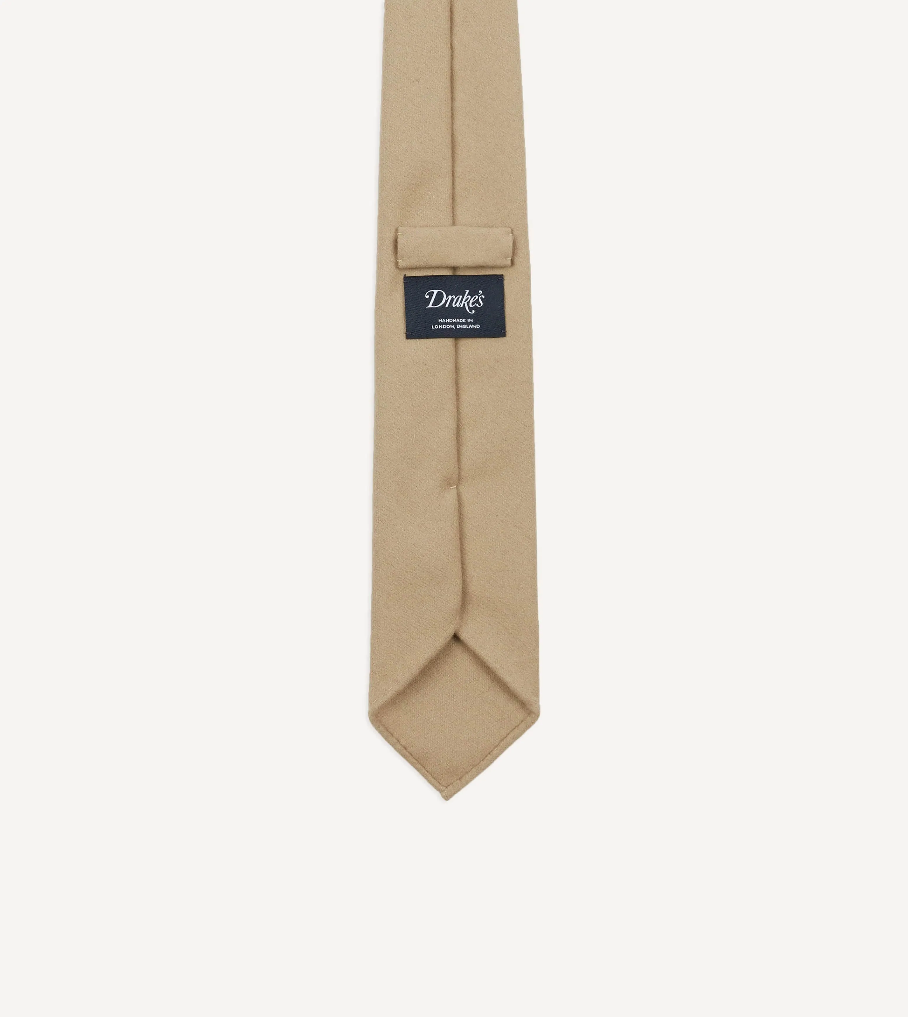 Camel Super Fine Merino Wool Self Tipped Tie sold by Drake's London product image thumbnail 3