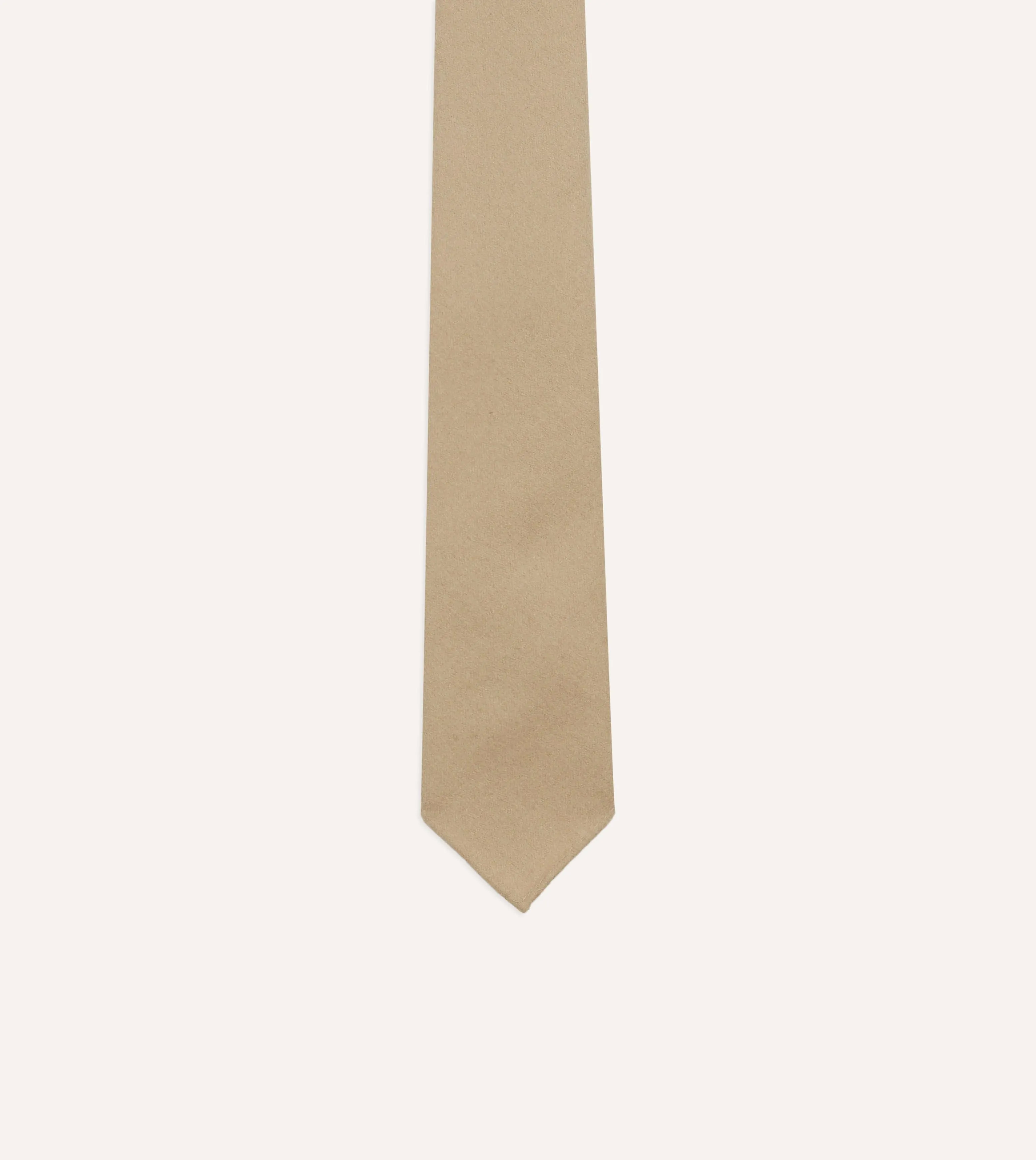 Camel Super Fine Merino Wool Self Tipped Tie sold by Drake's London product image thumbnail 4