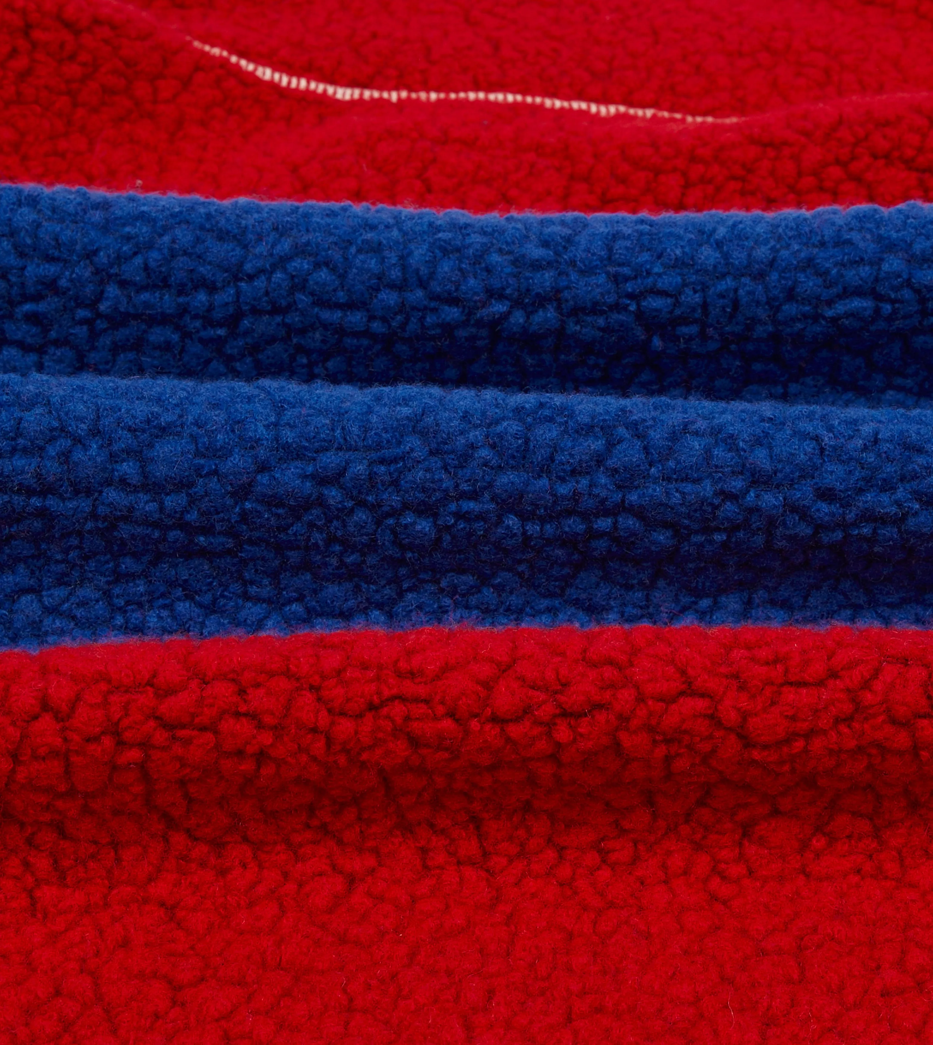 Ecru, Red and Blue Boucle Wool Zip Fleece Jacket sold by Drake's London product image thumbnail 2