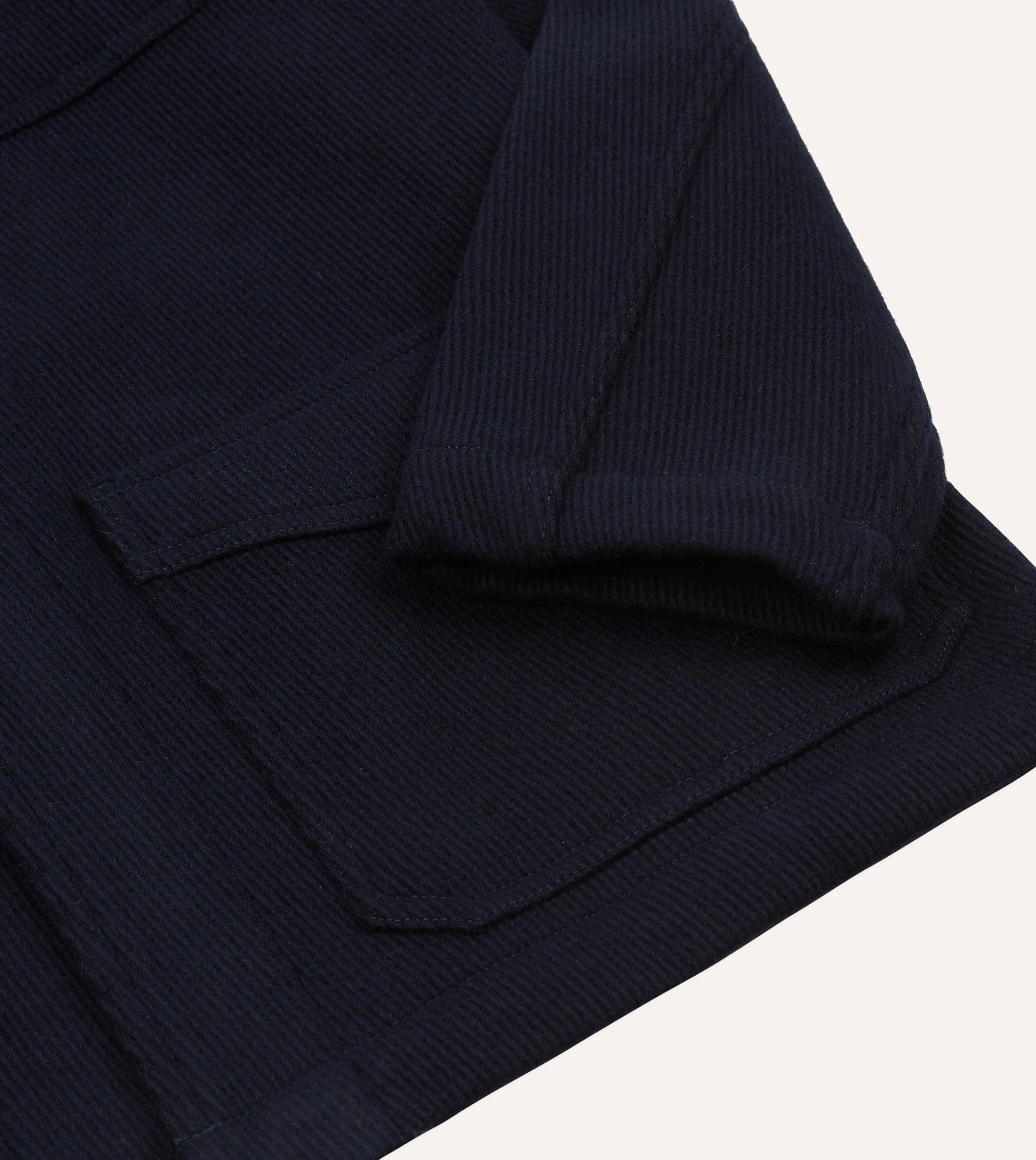 Navy Wool Five-Pocket Chore Jacket sold by Drake's London product image thumbnail 5