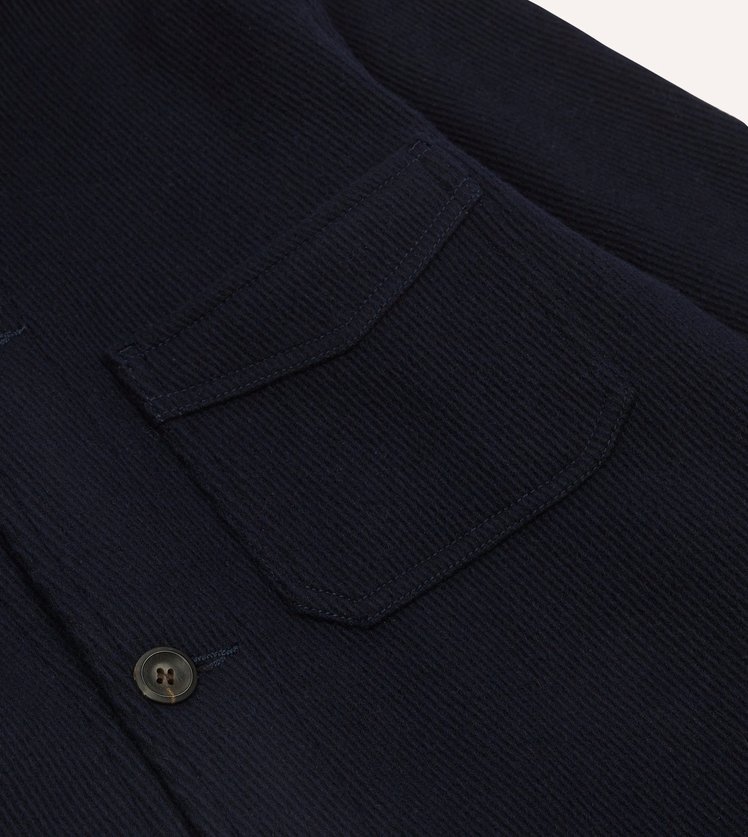 Navy Wool Five-Pocket Chore Jacket sold by Drake's London product image thumbnail 4