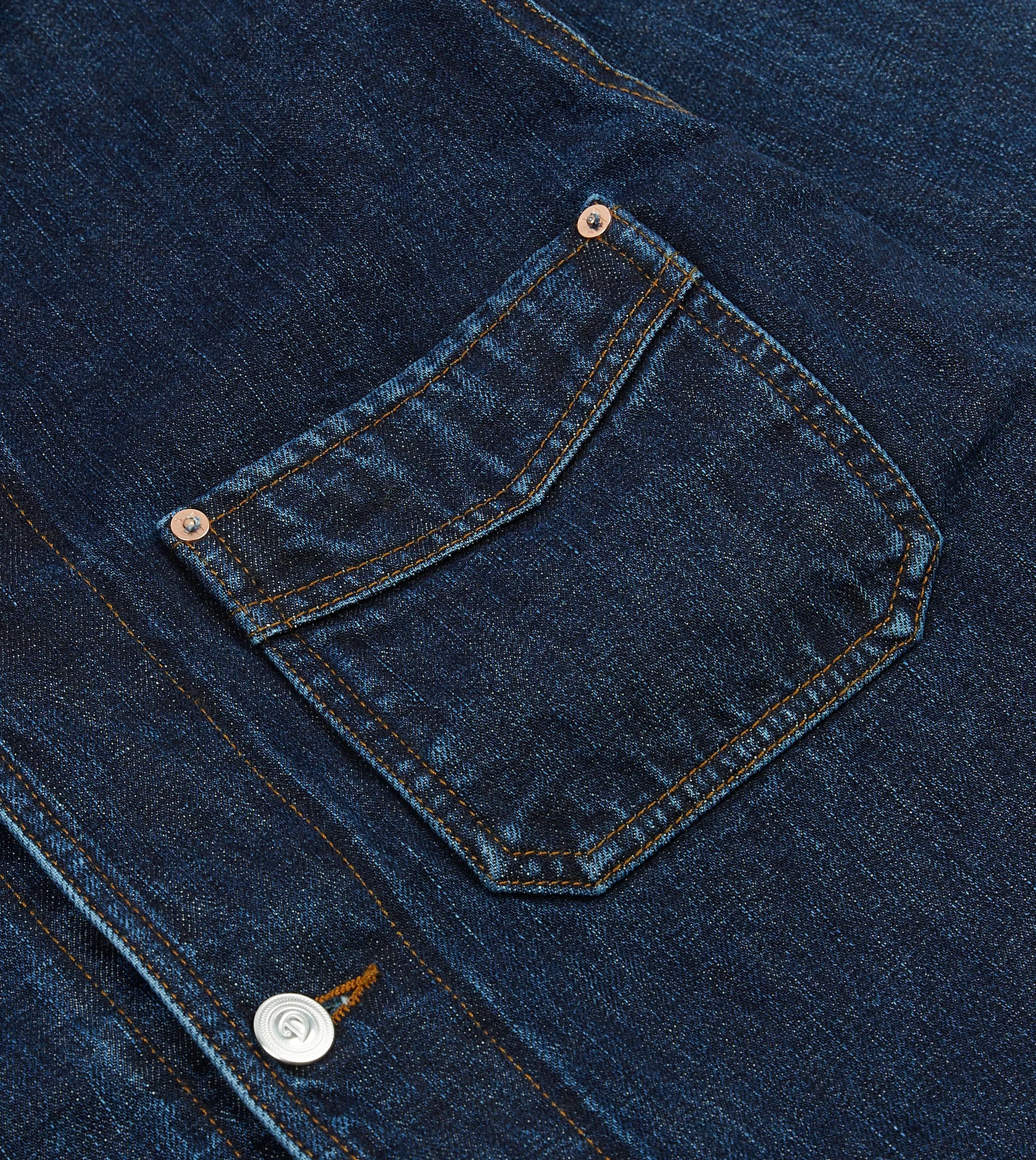 Stone Wash Selvedge Denim Five-Pocket Chore Jacket sold by Drake's London product image thumbnail 4