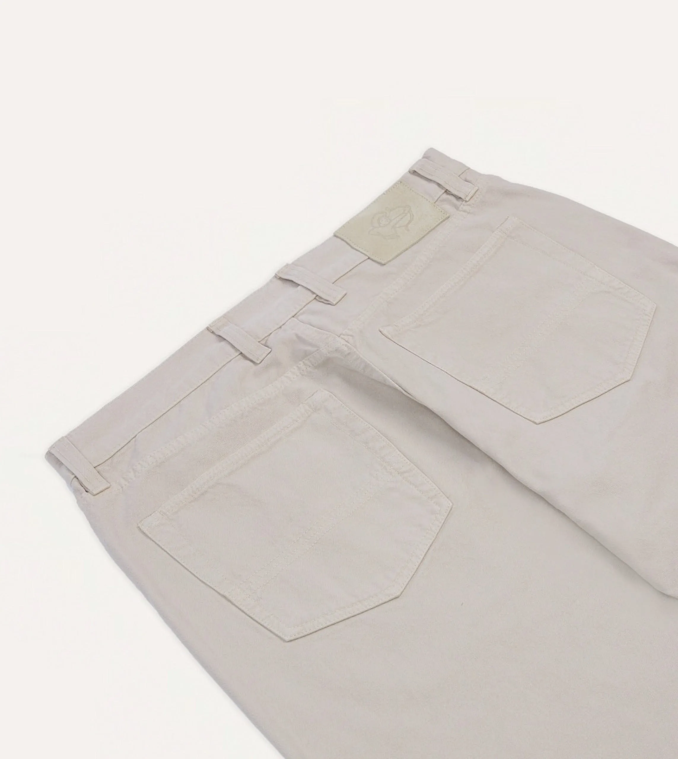 Ecru Lightweight Cotton Canvas Five-Pocket Jeans sold by Drake's London product image thumbnail 5