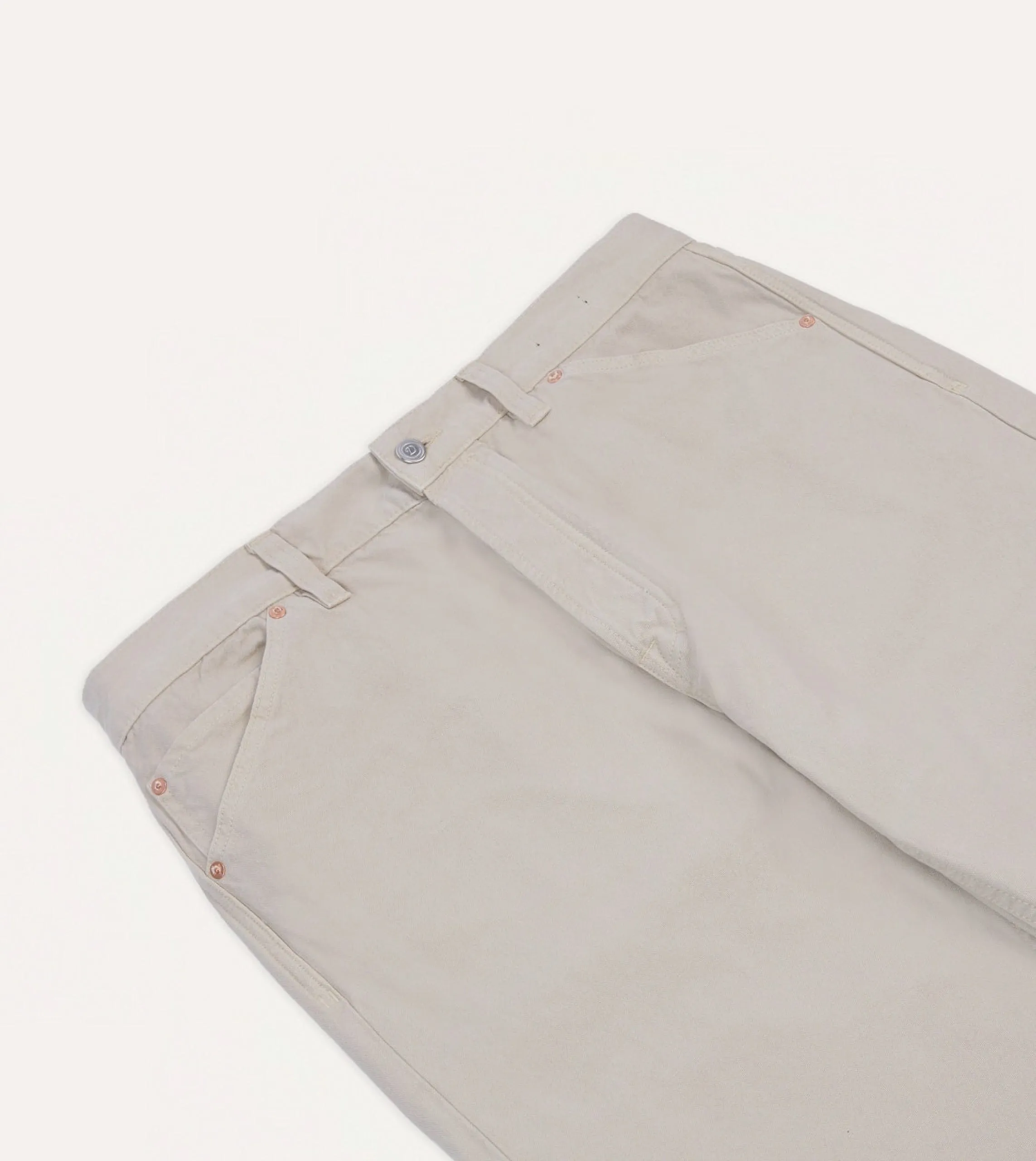 Ecru Lightweight Cotton Canvas Five-Pocket Jeans sold by Drake's London product image thumbnail 4