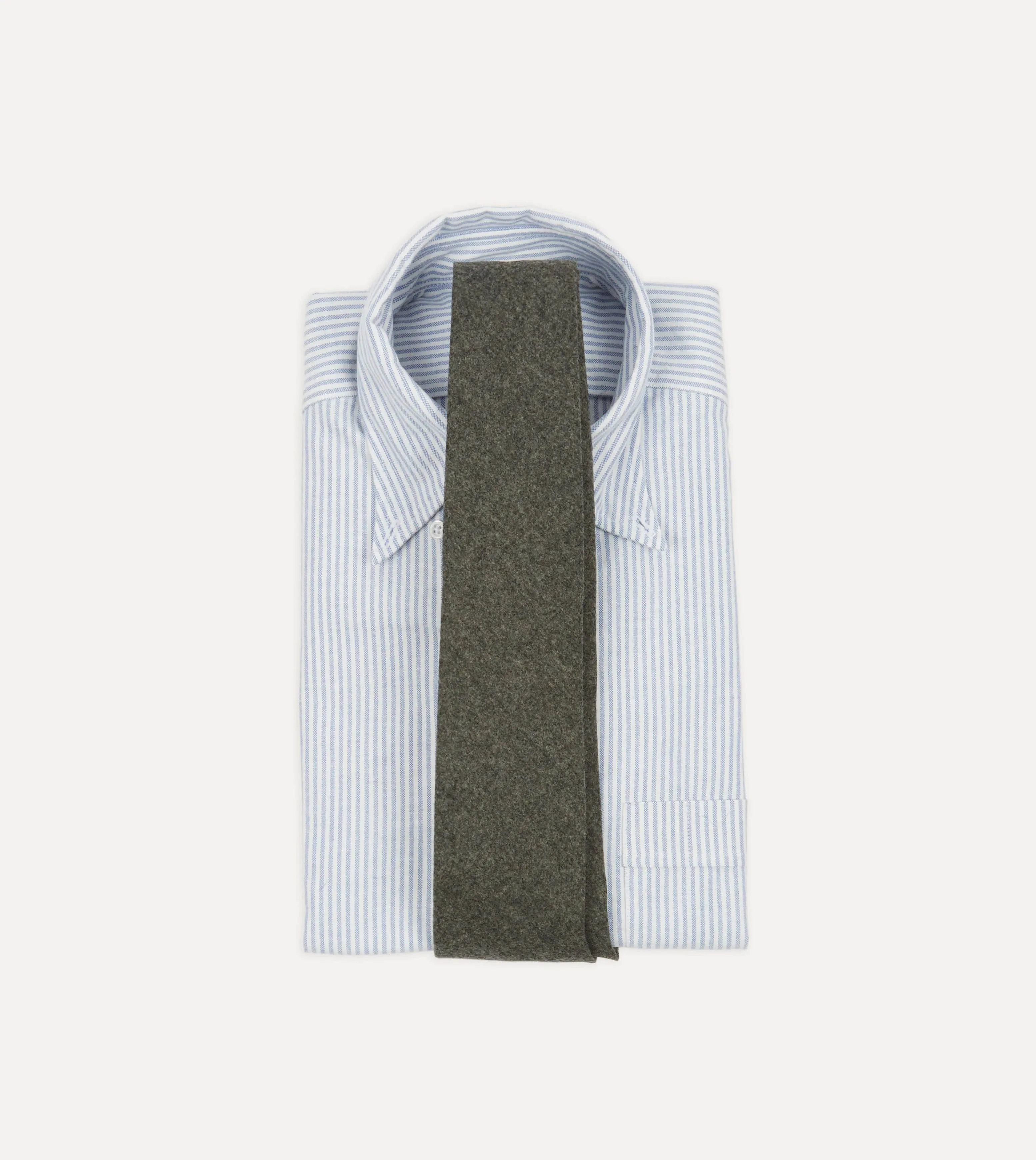 Grey Brushed Solid Hand Rolled Wool Tie sold by Drake's London product image thumbnail 2