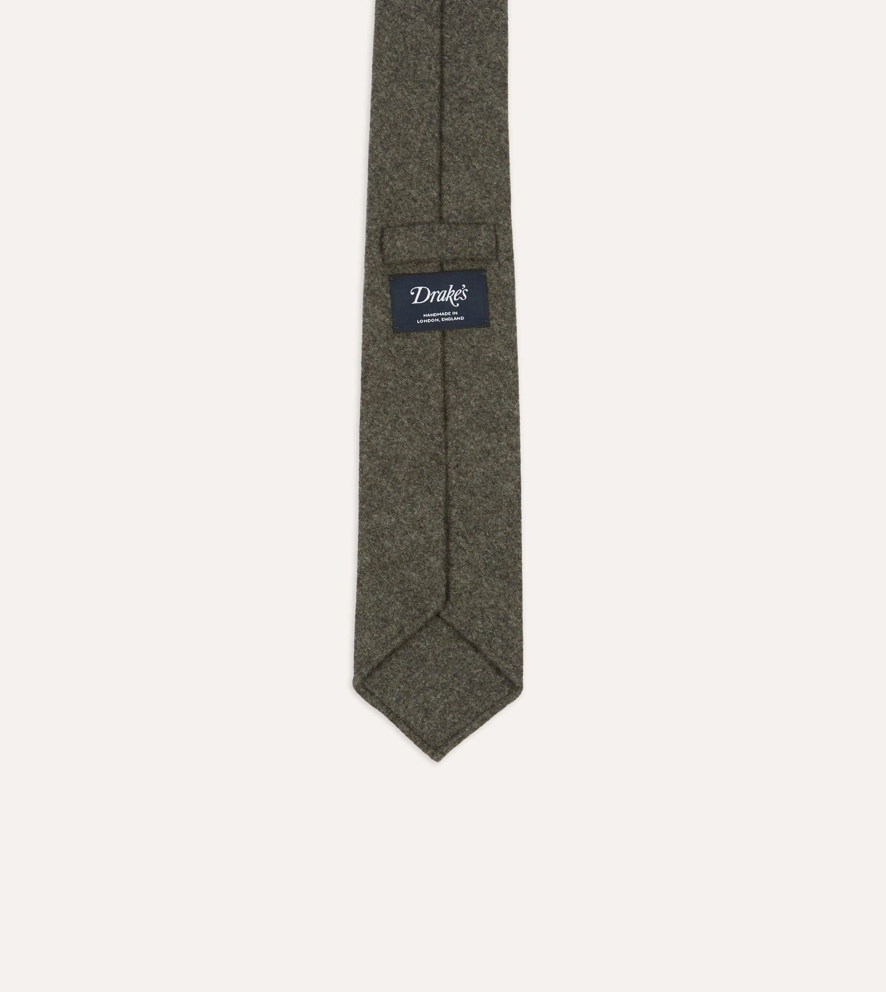 Grey Brushed Solid Hand Rolled Wool Tie sold by Drake's London product image thumbnail 4