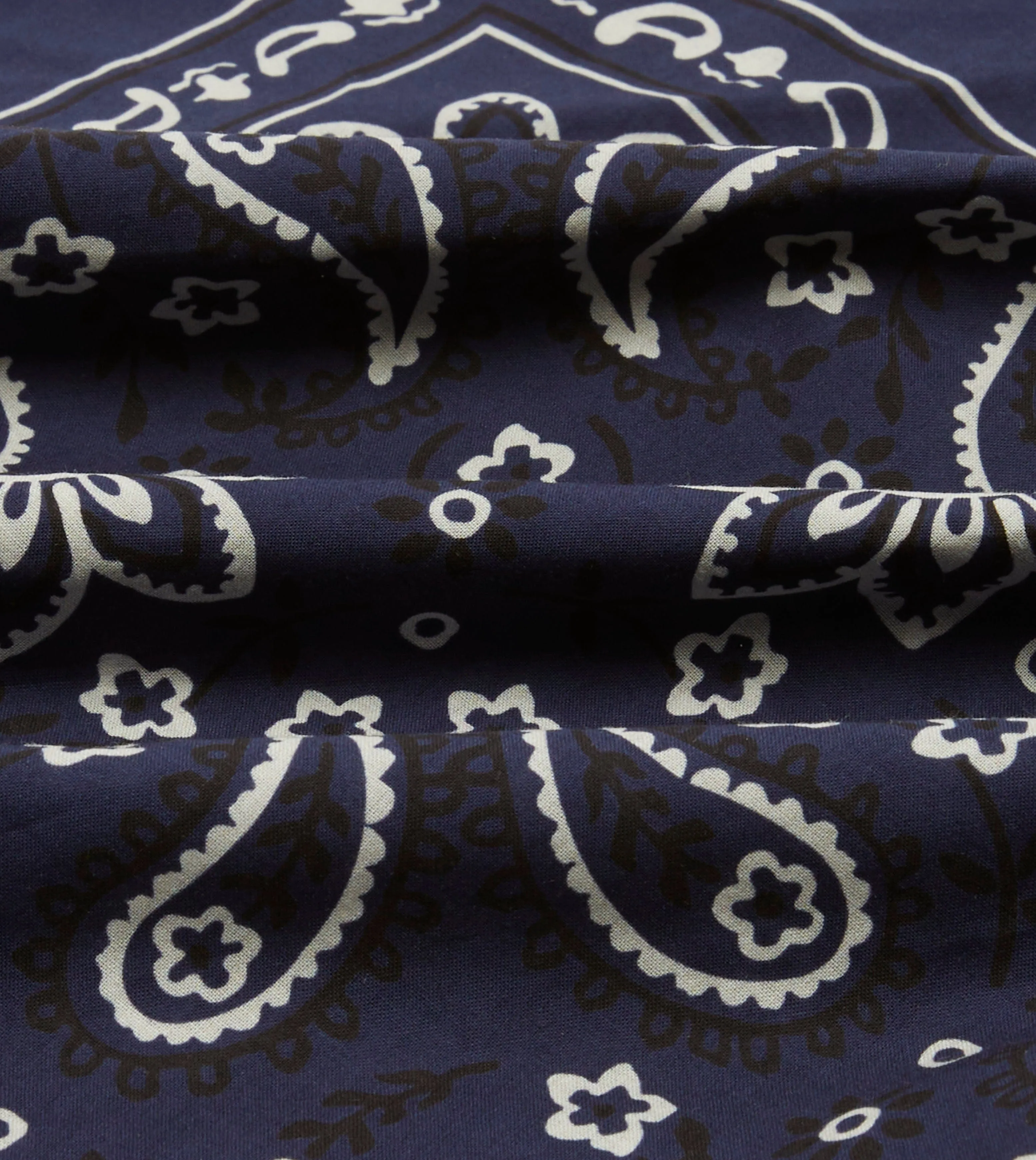 Navy Paisley Print Cotton Bandana sold by Drake's London product image thumbnail 2