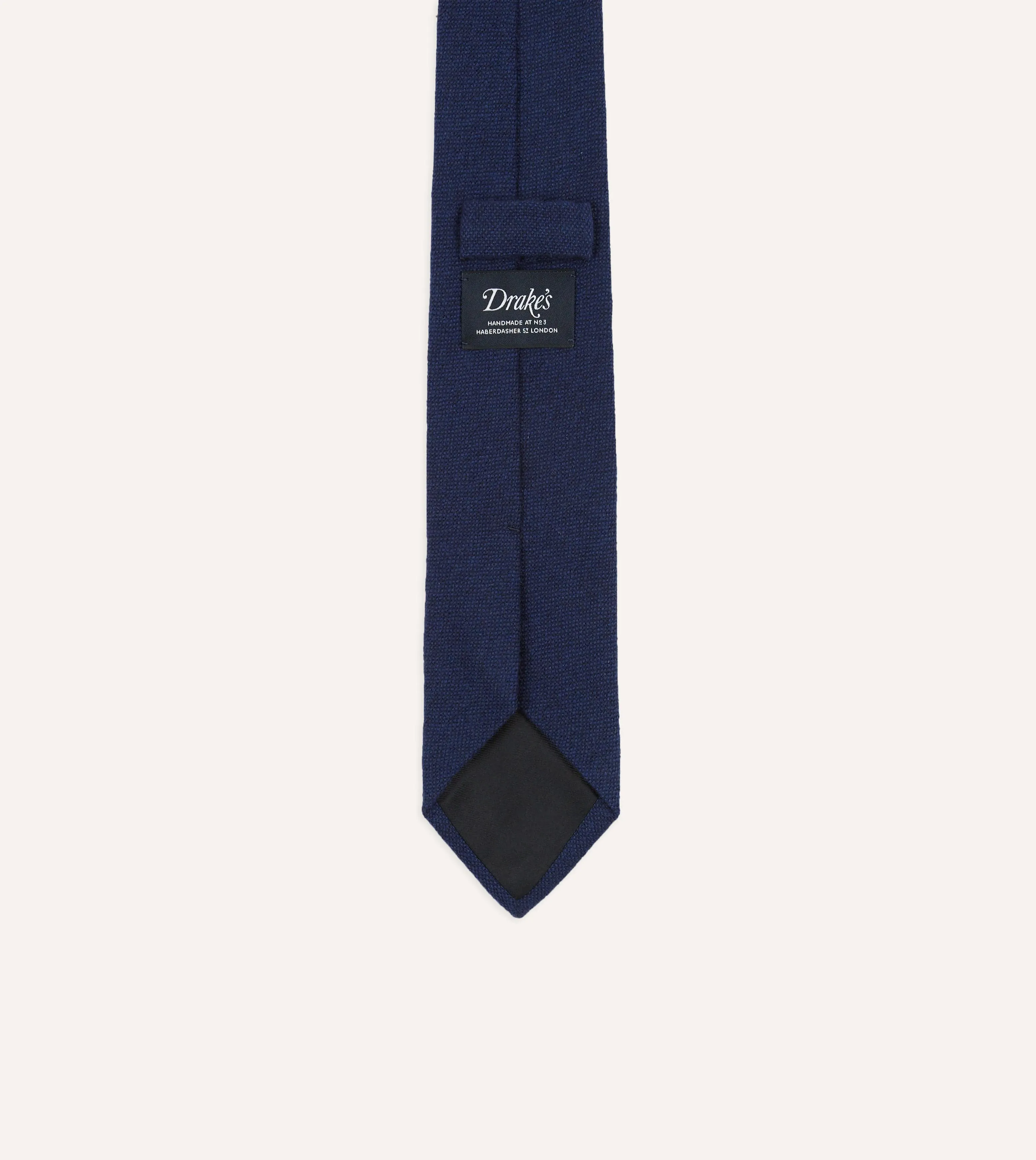 Indigo Pure Cashmere Solid Tipped Tie sold by Drake's London product image thumbnail 3