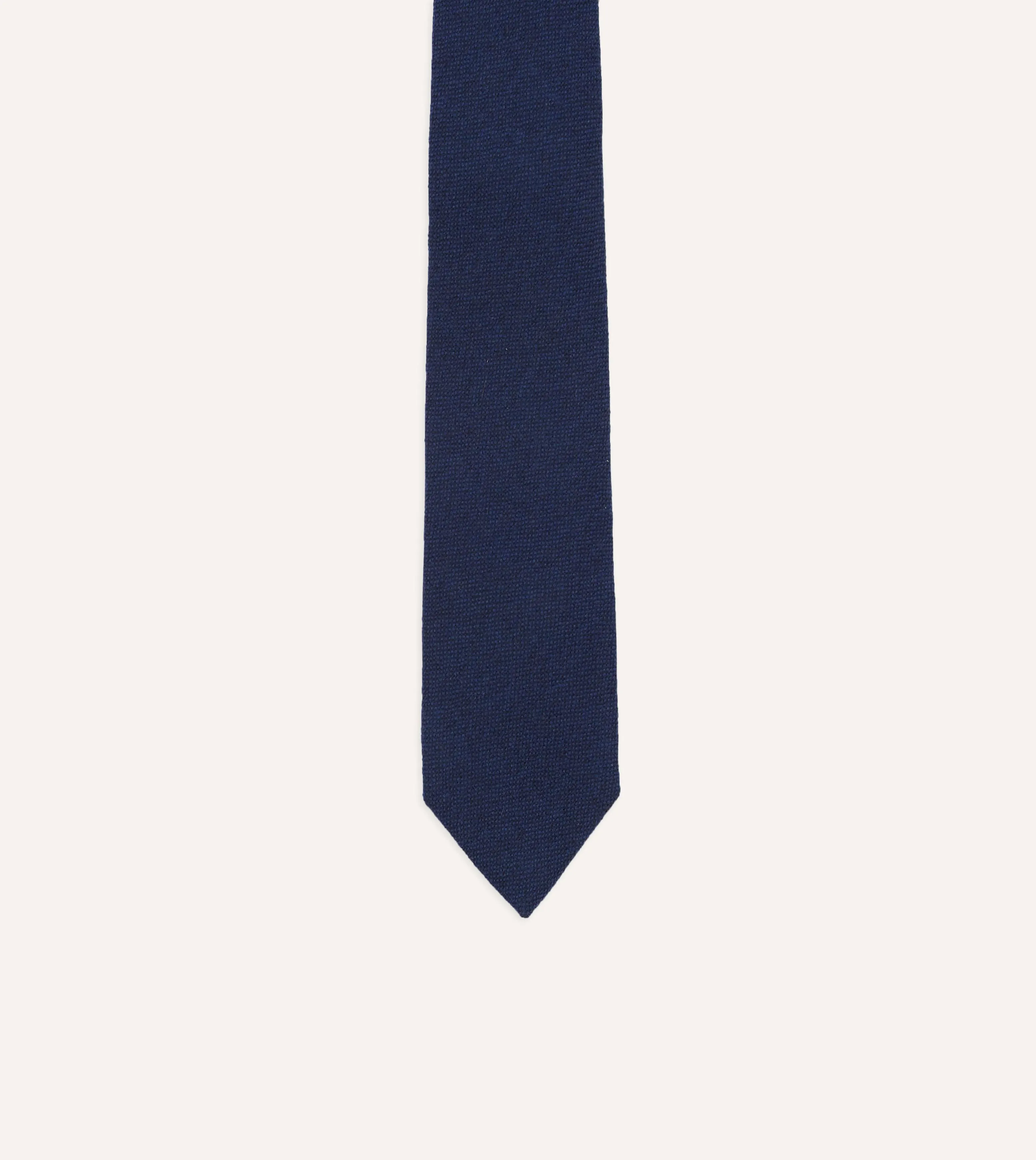 Indigo Pure Cashmere Solid Tipped Tie sold by Drake's London product image thumbnail 4