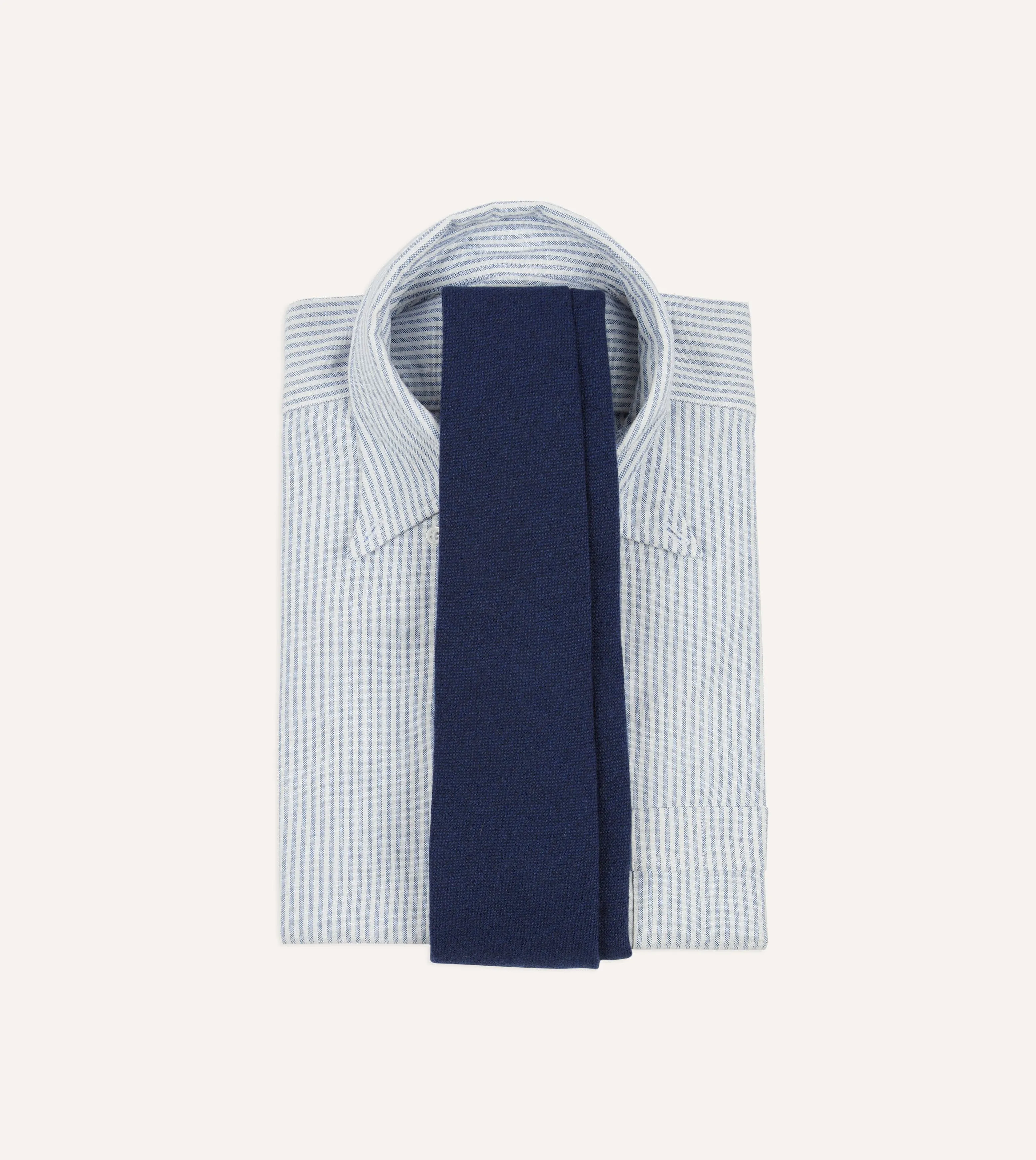 Indigo Pure Cashmere Solid Tipped Tie sold by Drake's London product image thumbnail 2