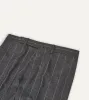Grey Chalkstripe Wool Flannel Flat Front Trouser sold by Drake's London