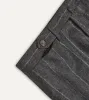 Grey Chalkstripe Wool Flannel Flat Front Trouser sold by Drake's London
