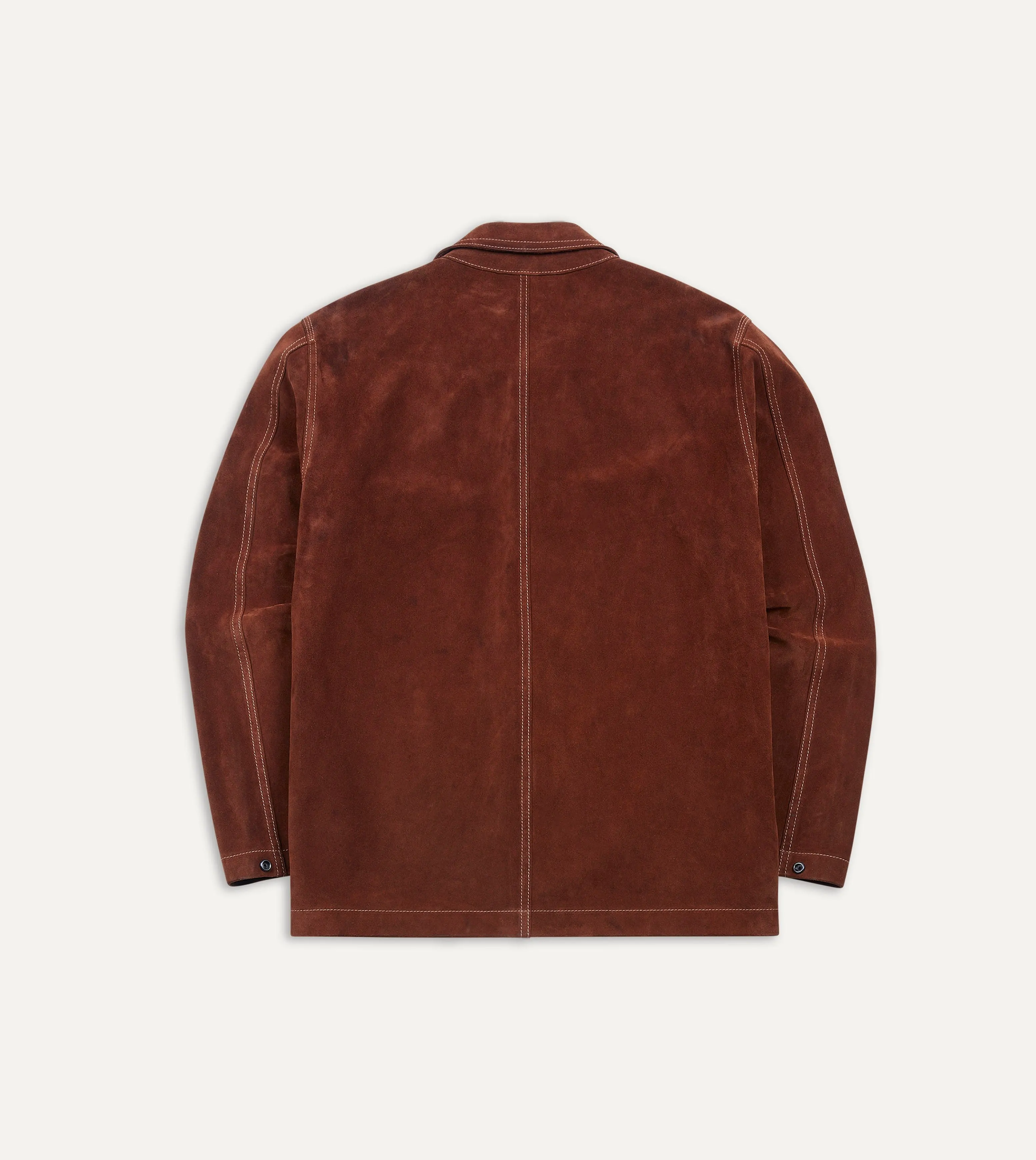 Rust Heavyweight Suede Five-Pocket Chore Jacket sold by Drake's London product image thumbnail 5