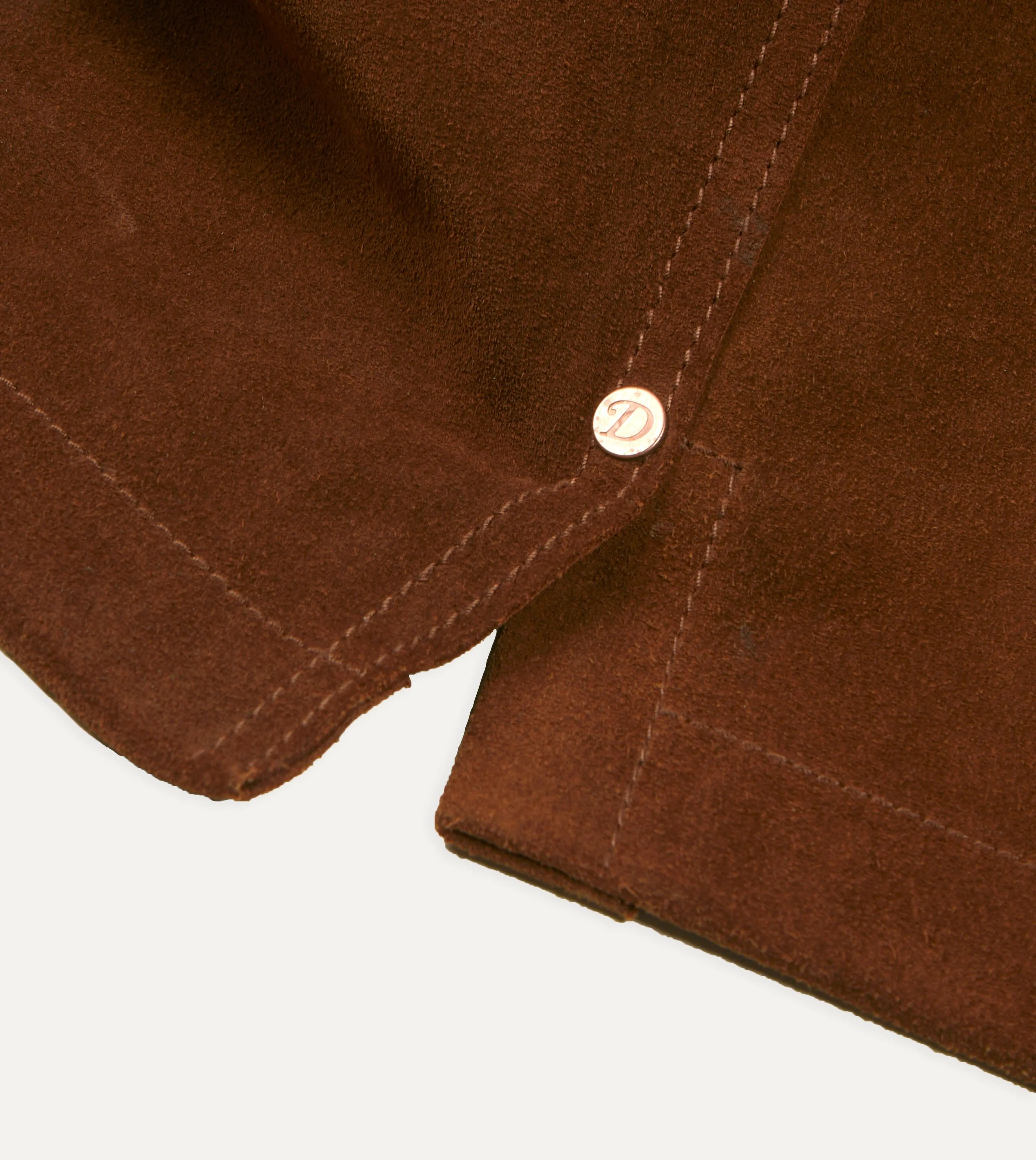 Brown Roughout Suede Overshirt sold by Drake's London product image thumbnail 4