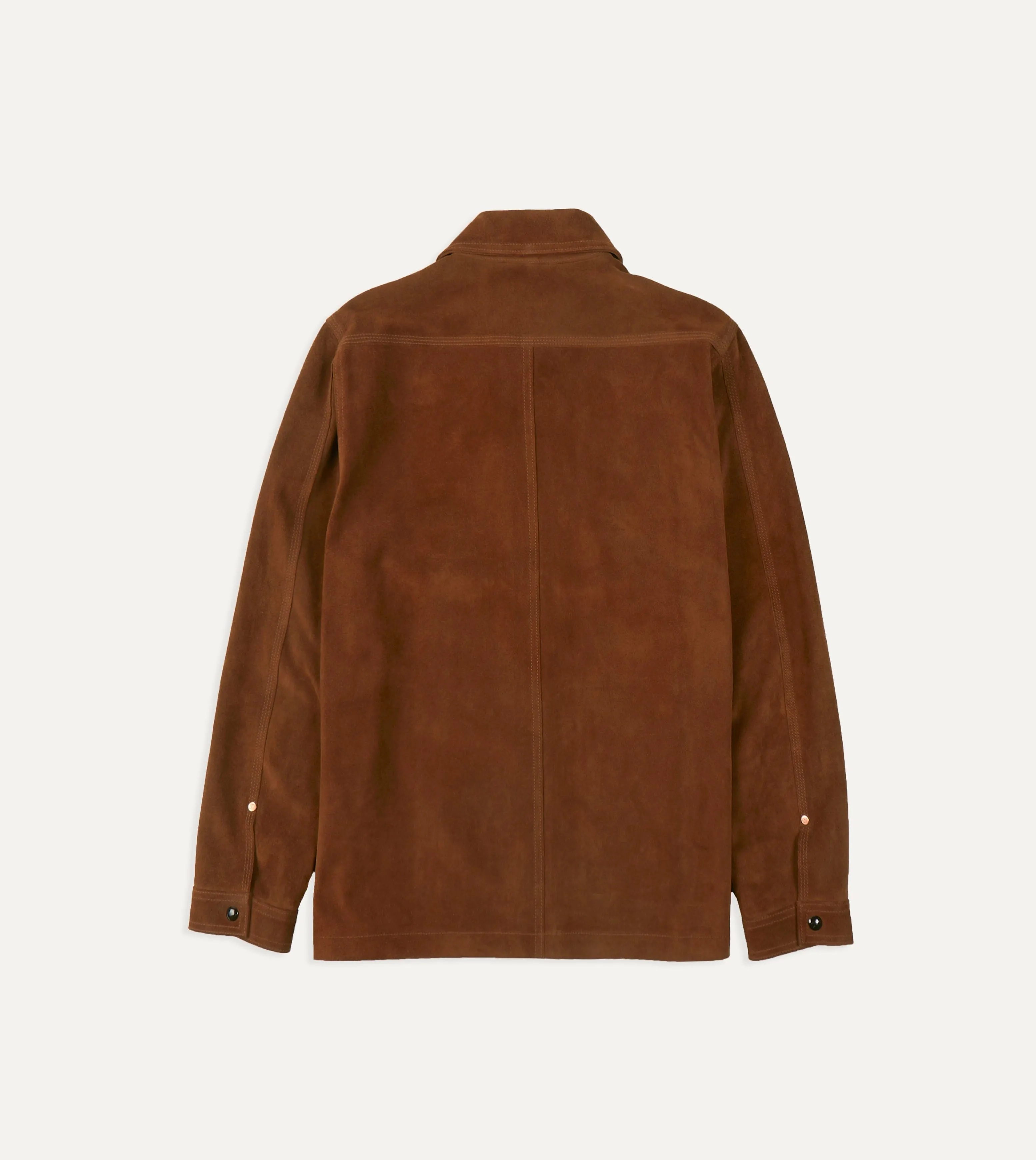 Brown Roughout Suede Overshirt sold by Drake's London product image thumbnail 5