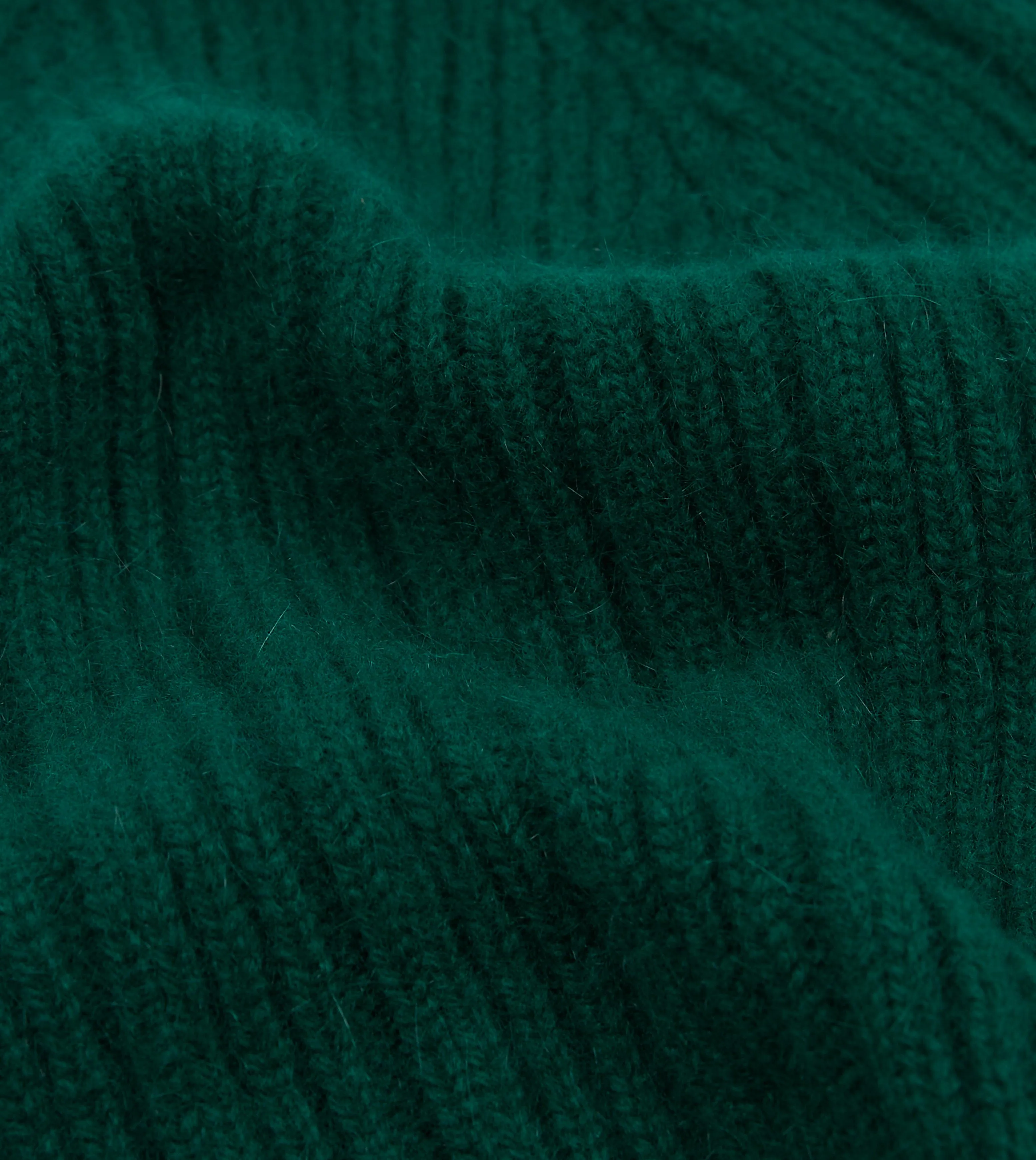 Forest Green Angora Lambswool Ribbed Knit Cap sold by Drake's London product image thumbnail 2
