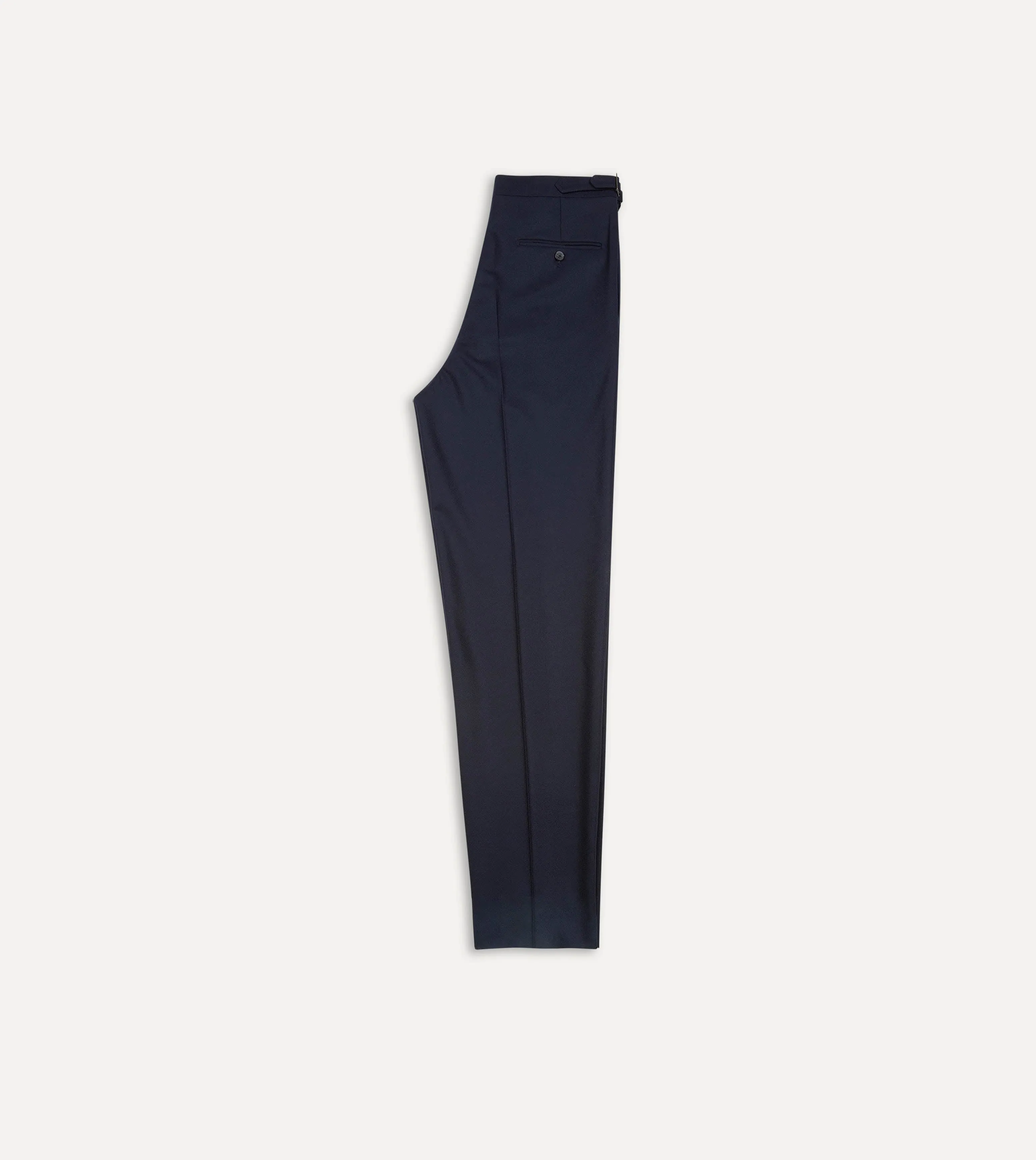 Navy Wool Flannel Single Pleat Trouser sold by Drake's London product image thumbnail 5