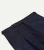 Navy Wool Flannel Single Pleat Trouser sold by Drake's London