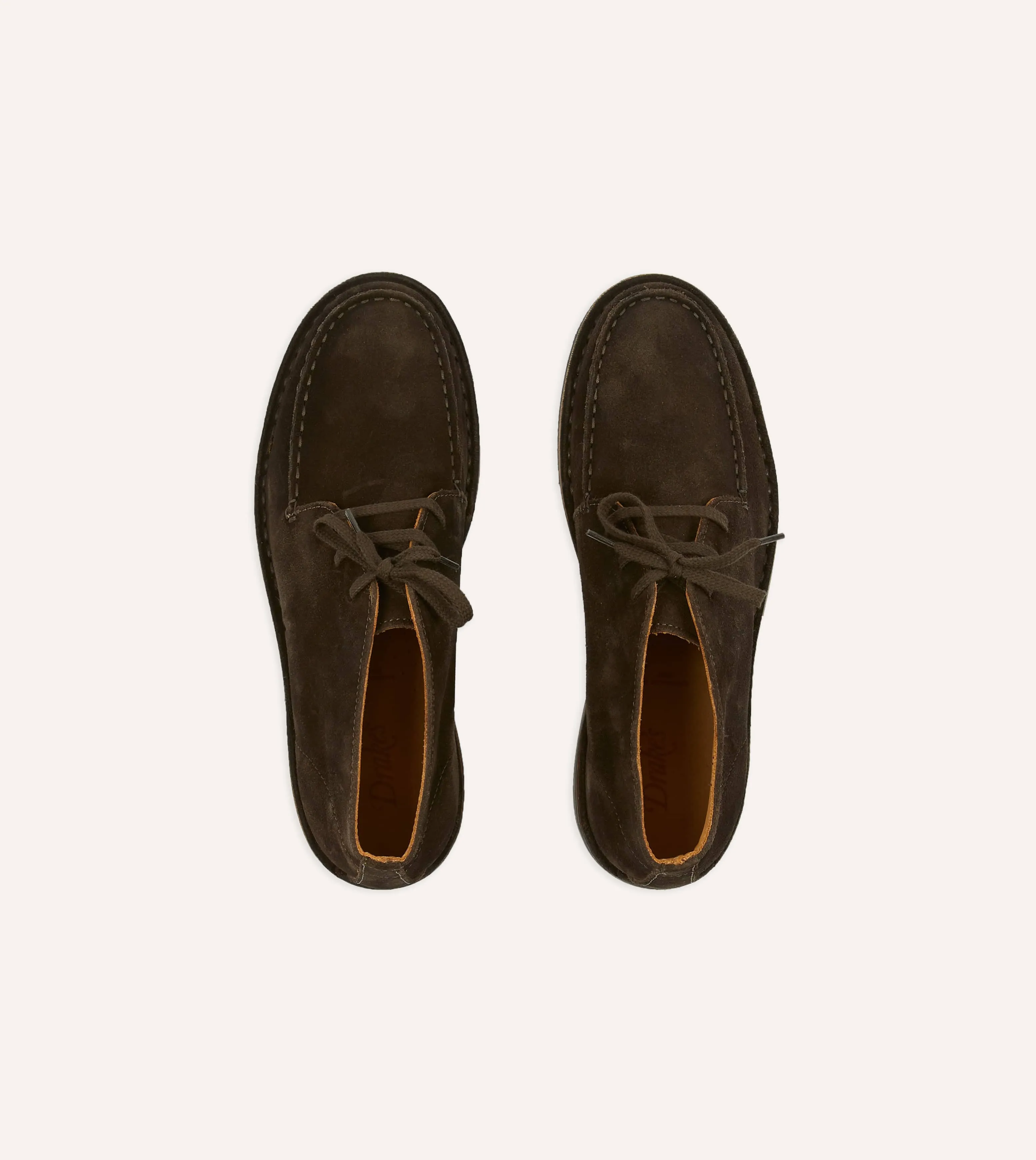 Crosby Moc-Toe Chukka Boot Dark Brown Roughout Suede with Rubber Sole sold by Drake's London product image thumbnail 4