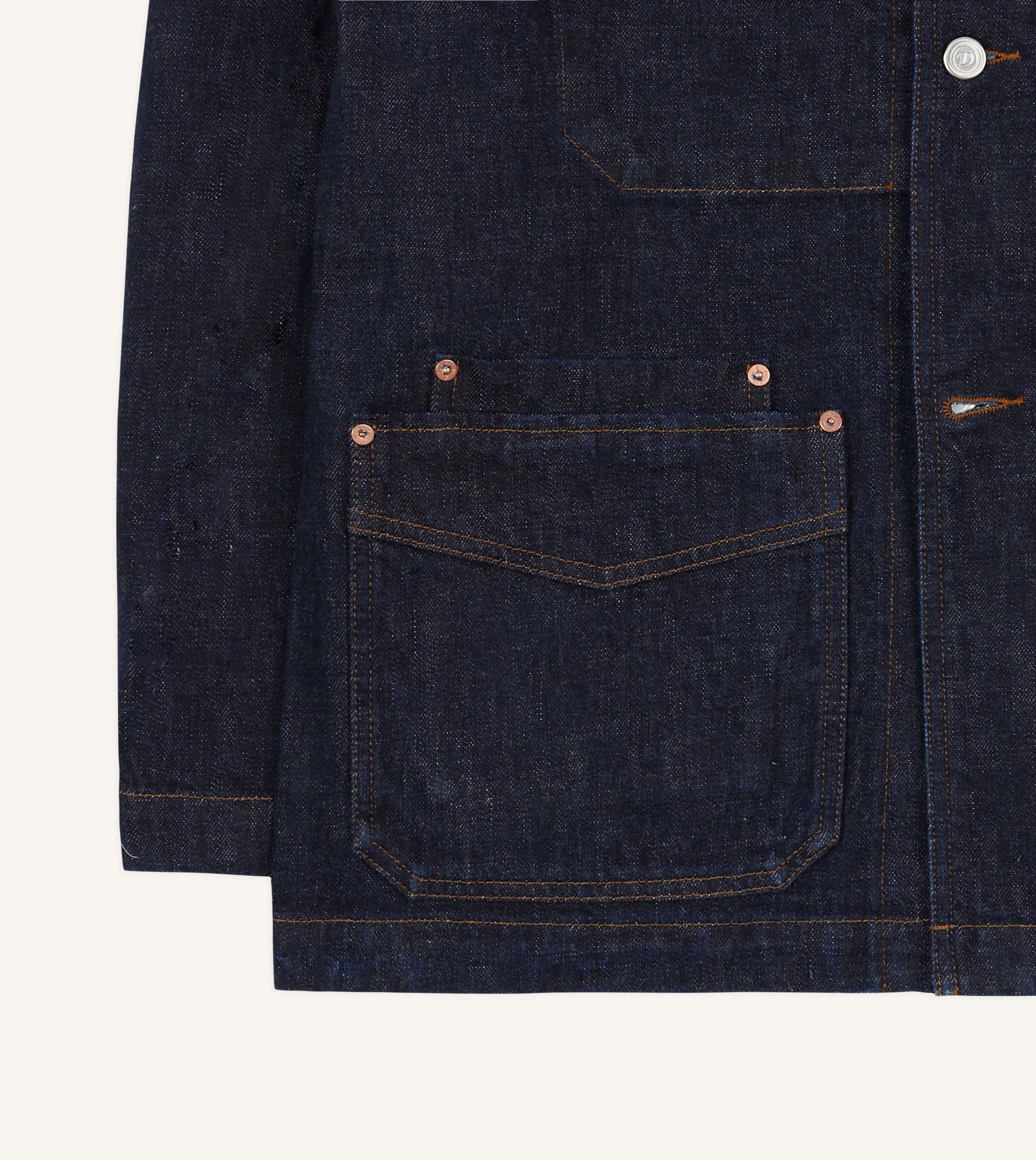 Indigo Rinse Denim Five-Pocket Chore Jacket sold by Drake's London product image thumbnail 5