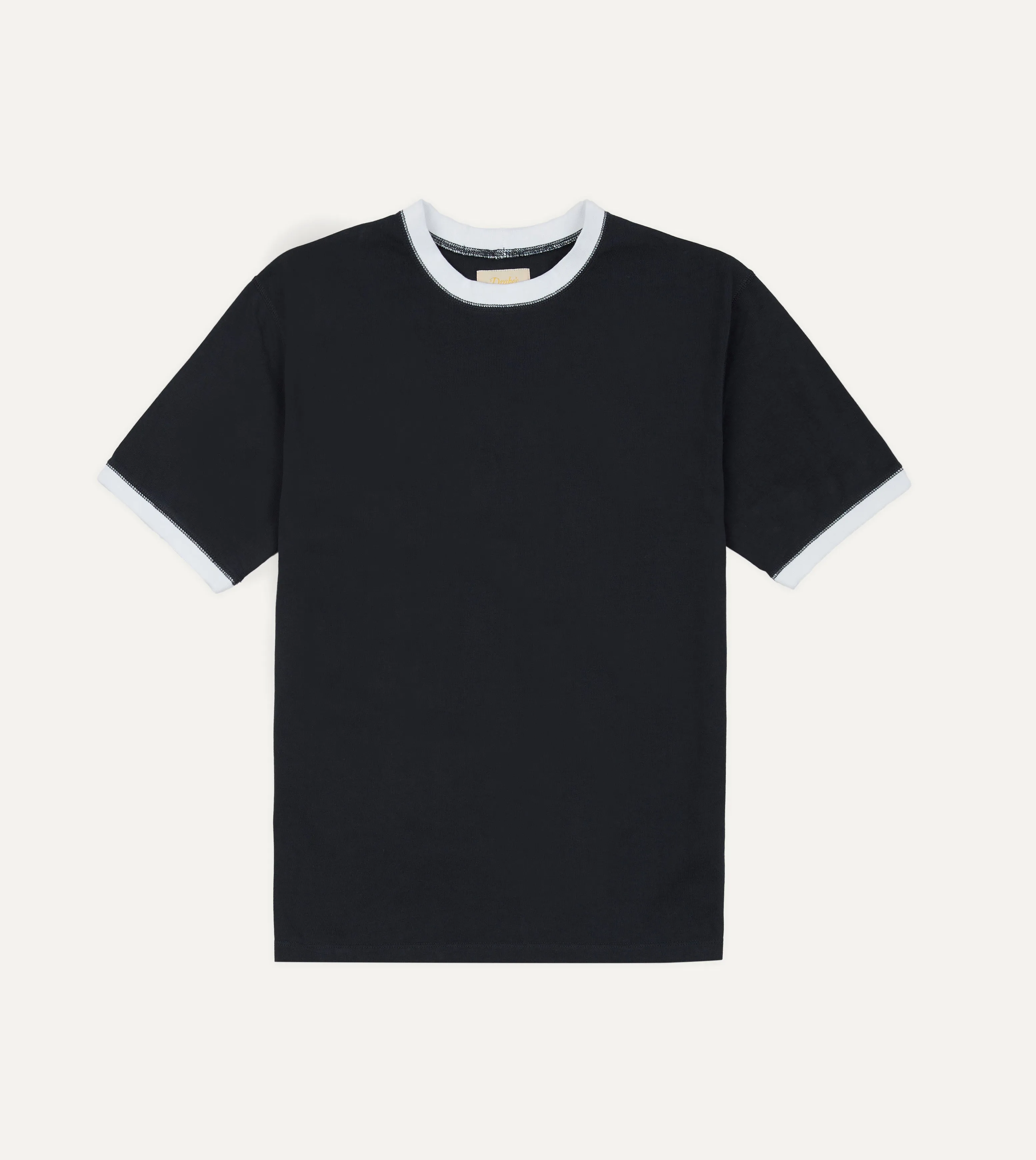 Drake's & Mr Camel Navy Ringer T-Shirt sold by Drake's London