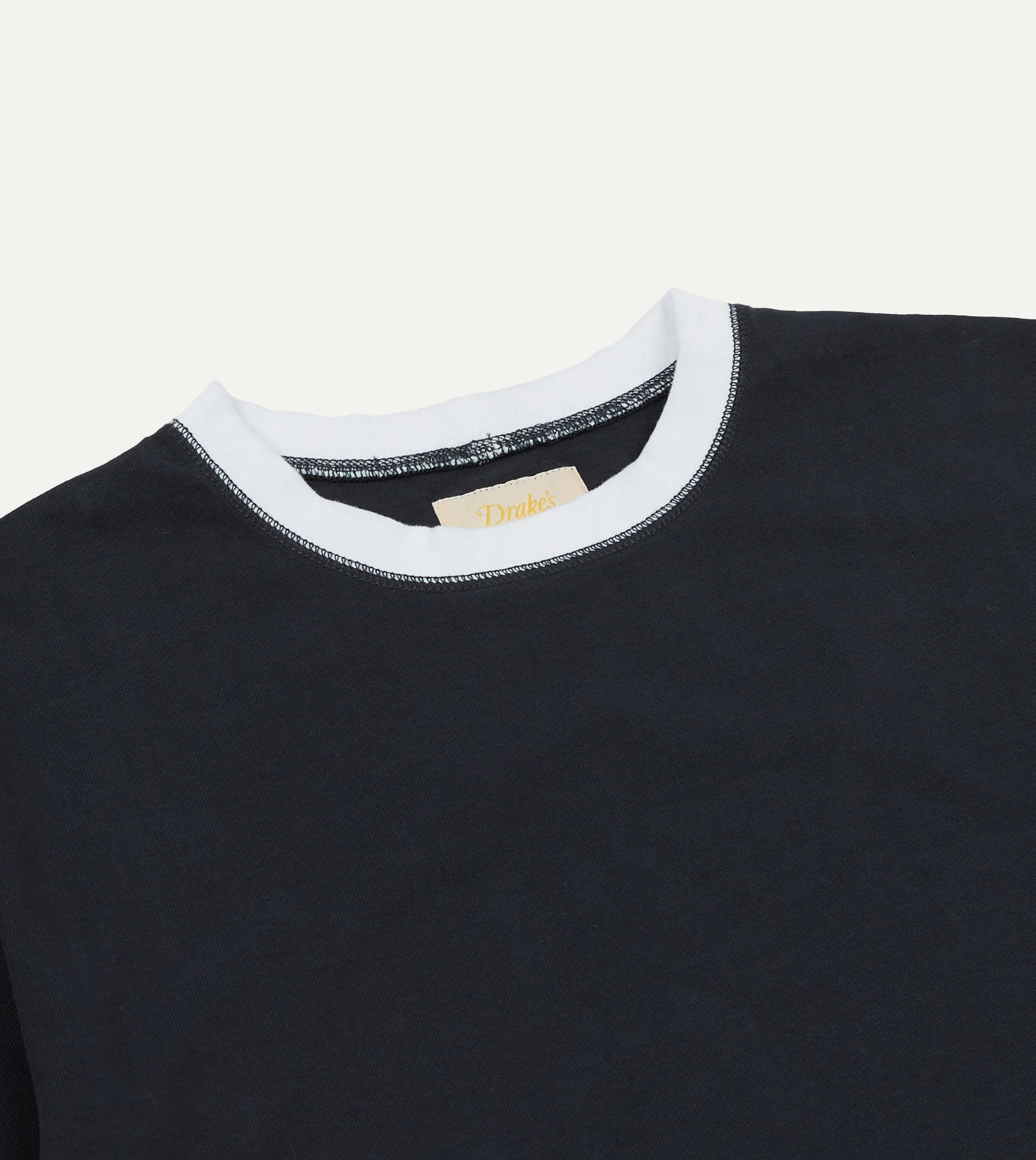 Drake's & Mr Camel Navy Ringer T-Shirt sold by Drake's London product image thumbnail 3