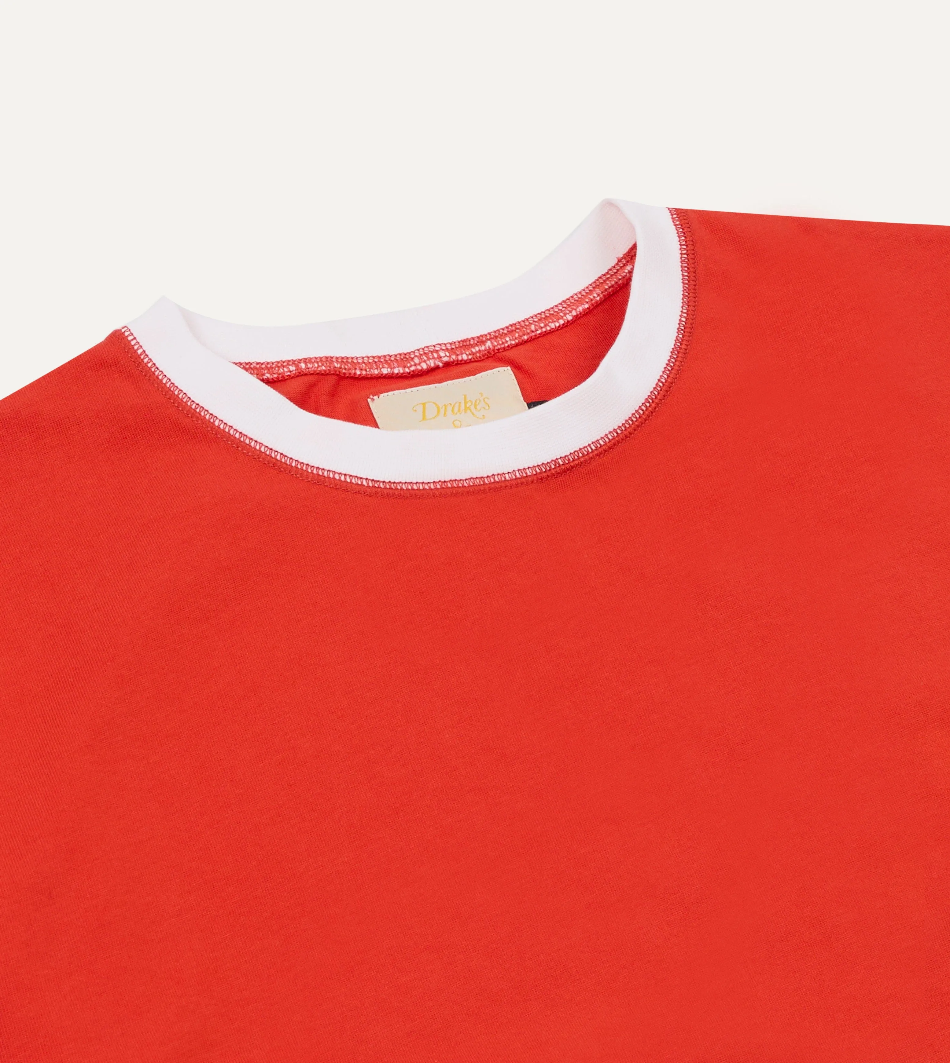 Drake's & Mr Camel Red Ringer T-Shirt sold by Drake's London product image thumbnail 3