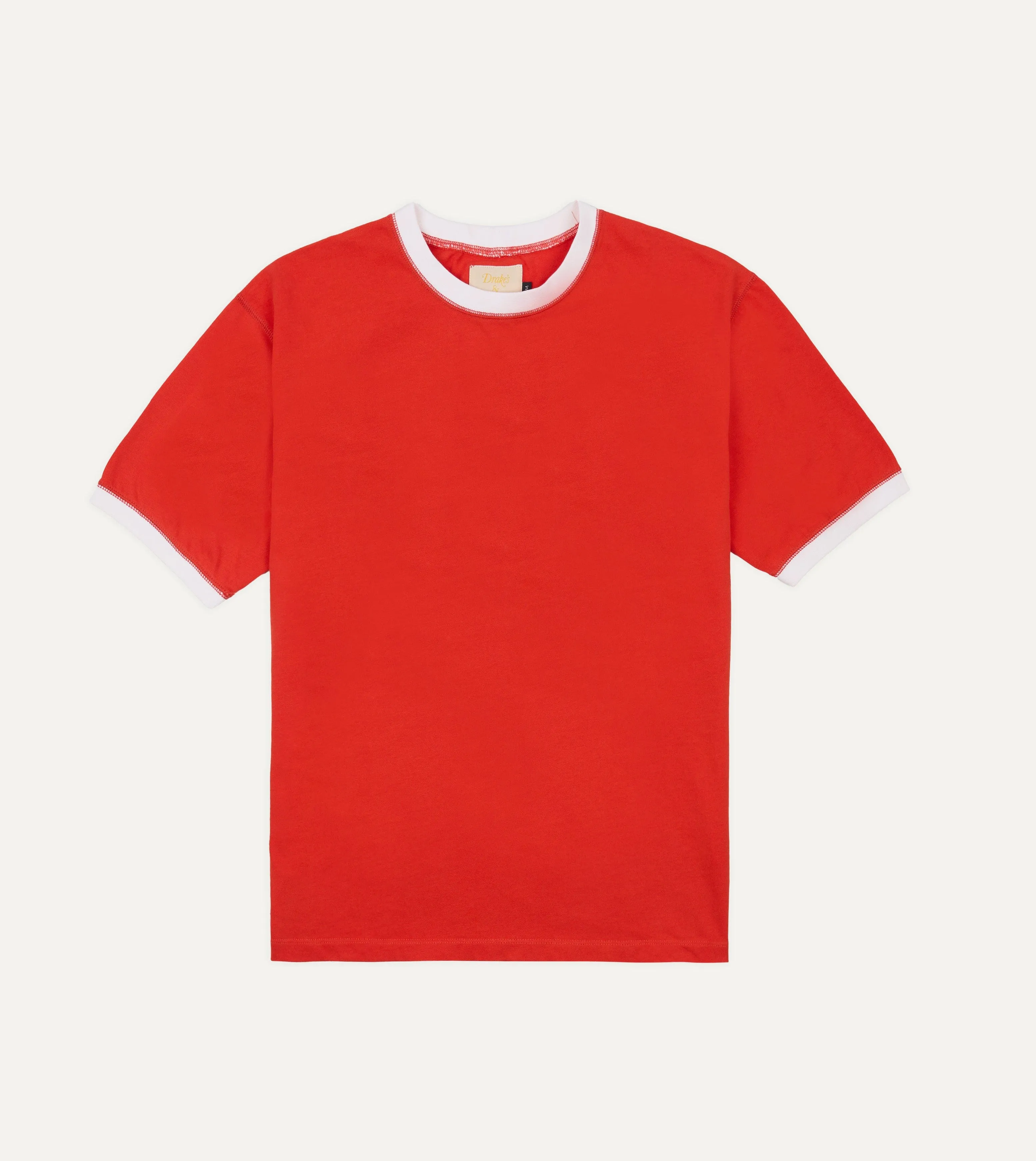 Drake's & Mr Camel Red Ringer T-Shirt sold by Drake's London