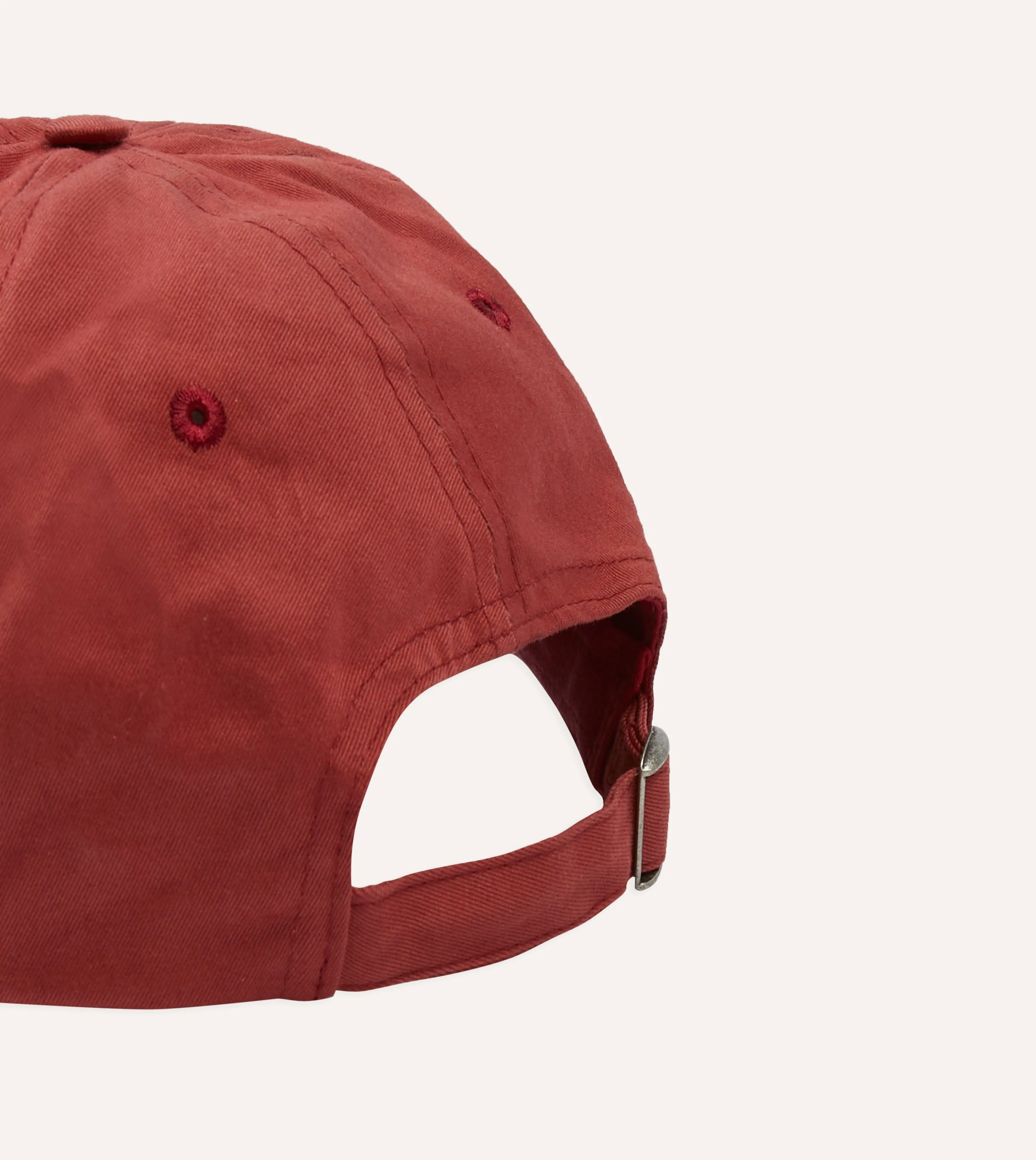 Red 'D' Emblem Seed Stitch Cotton Twill Baseball Cap sold by Drake's London product image thumbnail 2