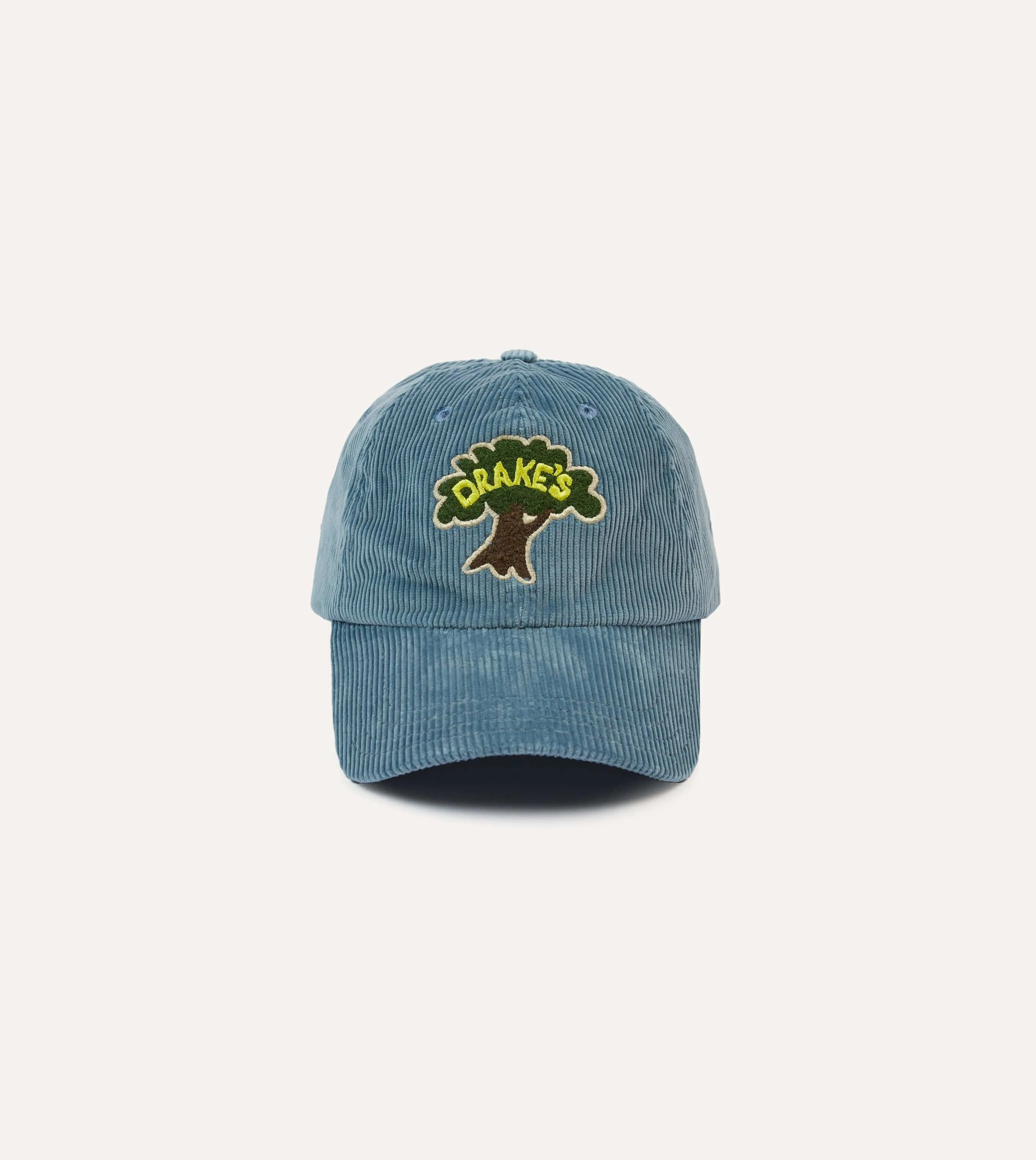 Blue Tree Emblem Cotton Corduroy Baseball Cap sold by Drake's London