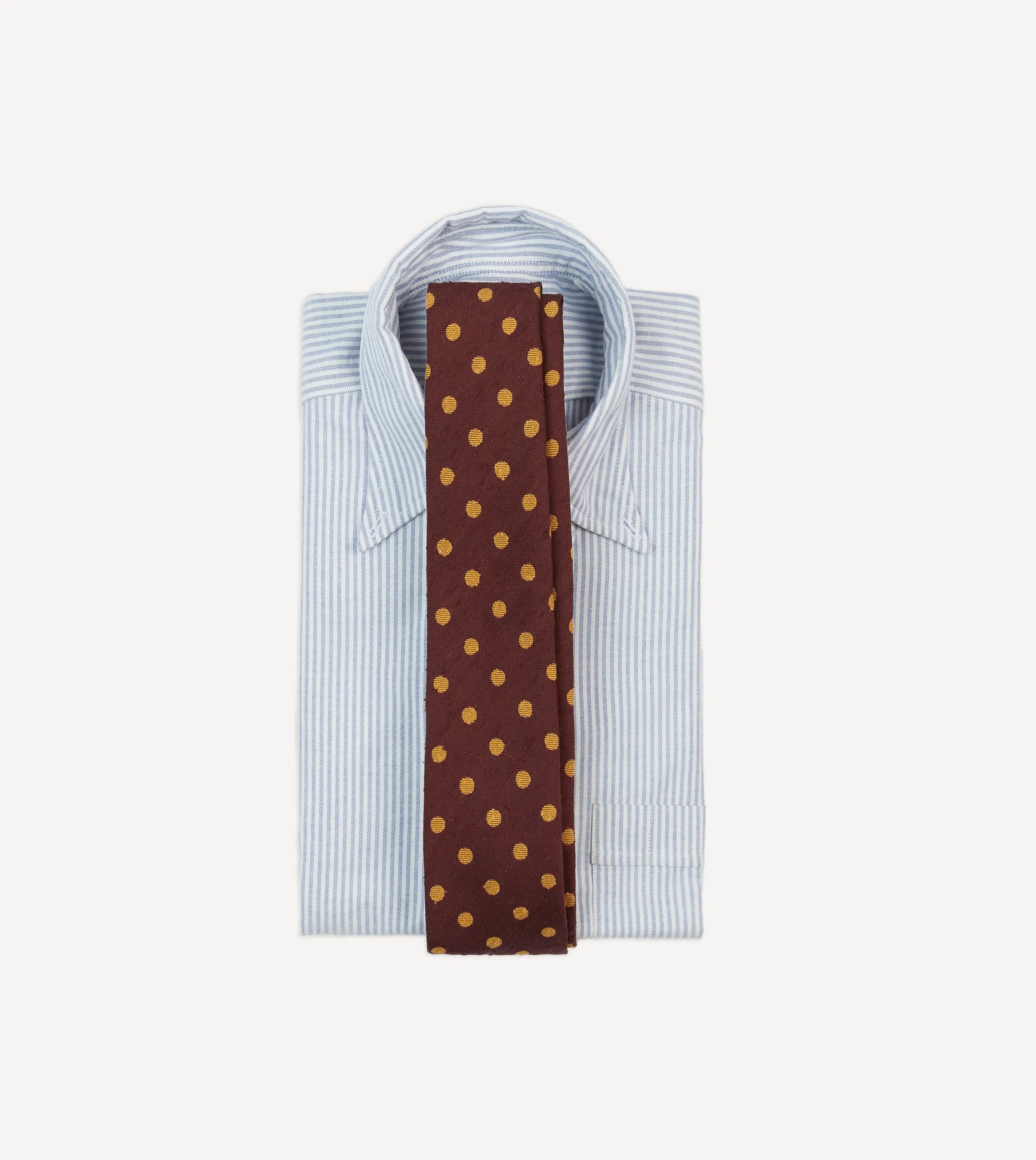 Burgundy and White Spots Shantung Silk Tie sold by Drake's London product image thumbnail 2
