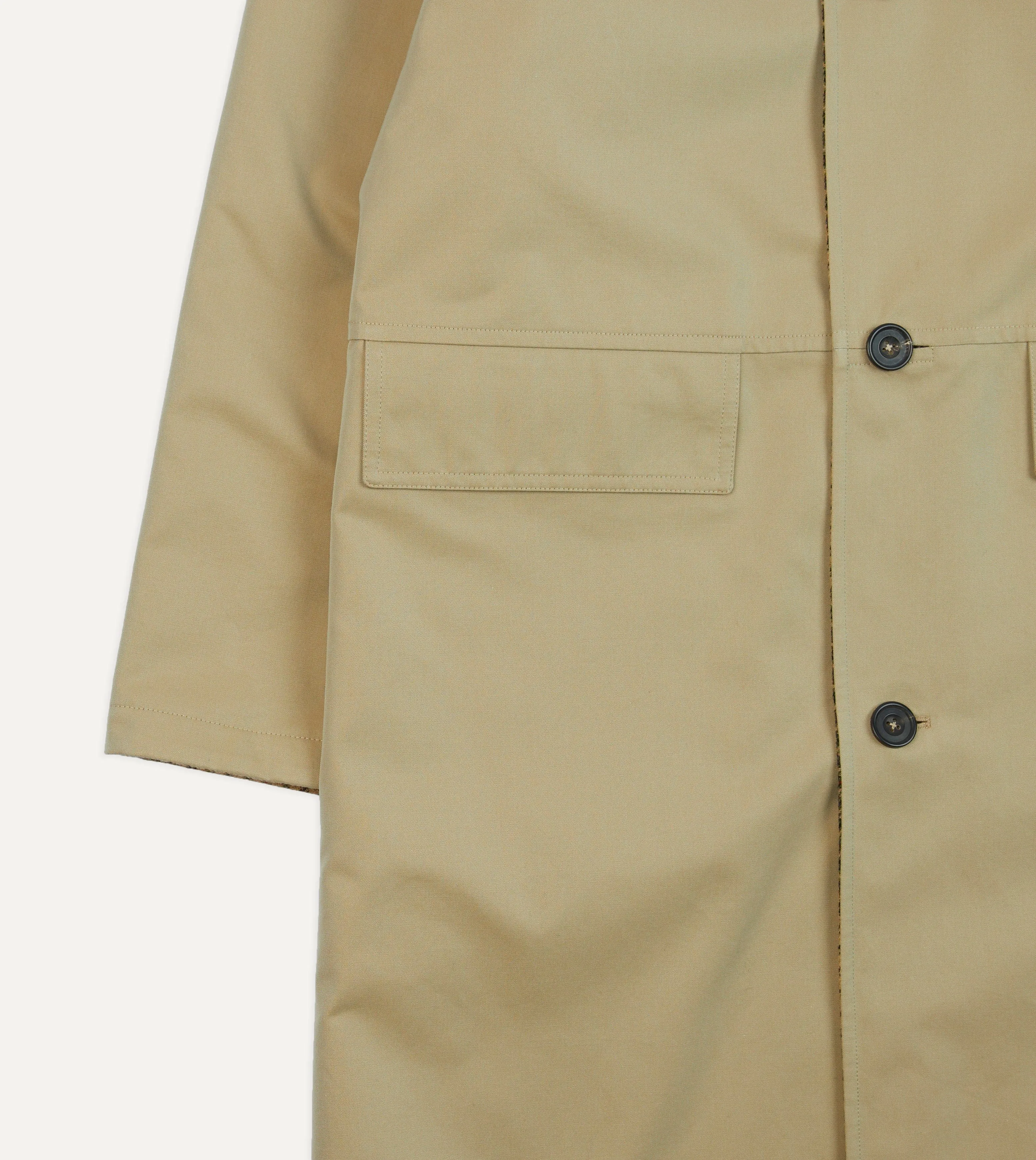 Beige Reversible Harris Tweed Cotton Raglan Mac sold by Drake's London product image thumbnail 4