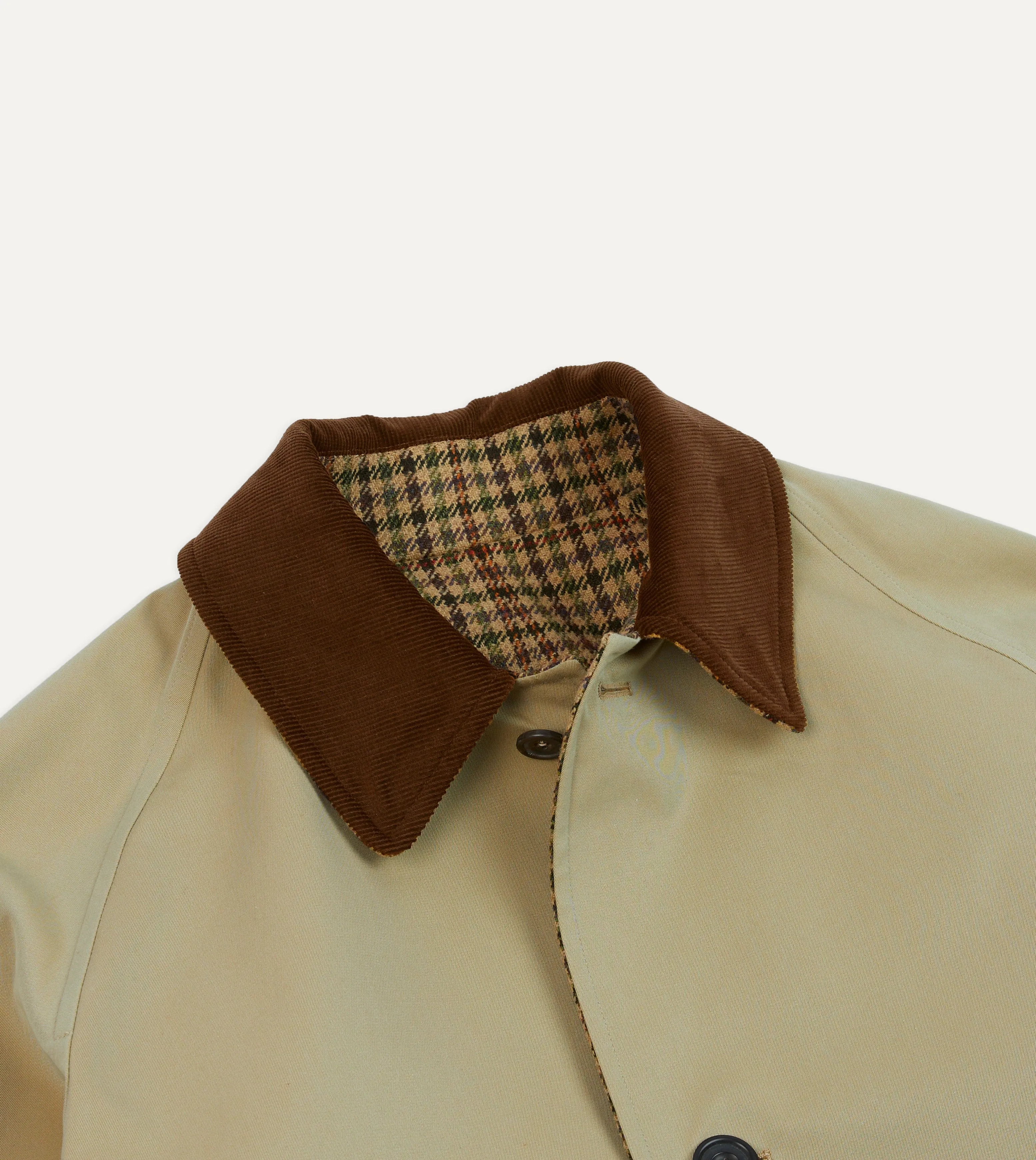 Beige Reversible Harris Tweed Cotton Raglan Mac sold by Drake's London product image thumbnail 3