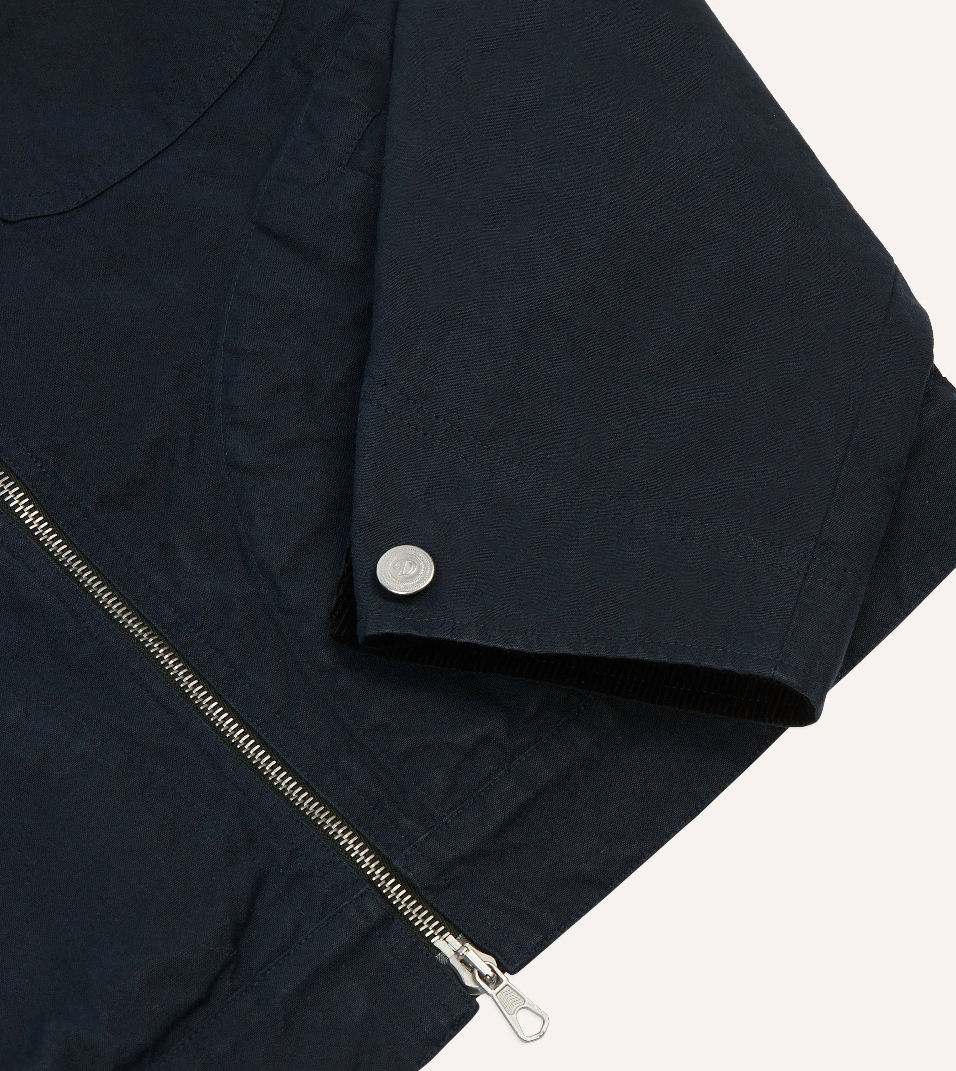 Drake's by A. Levine Navy Waxed Cotton Trucker Jacket sold by Drake's London product image thumbnail 5