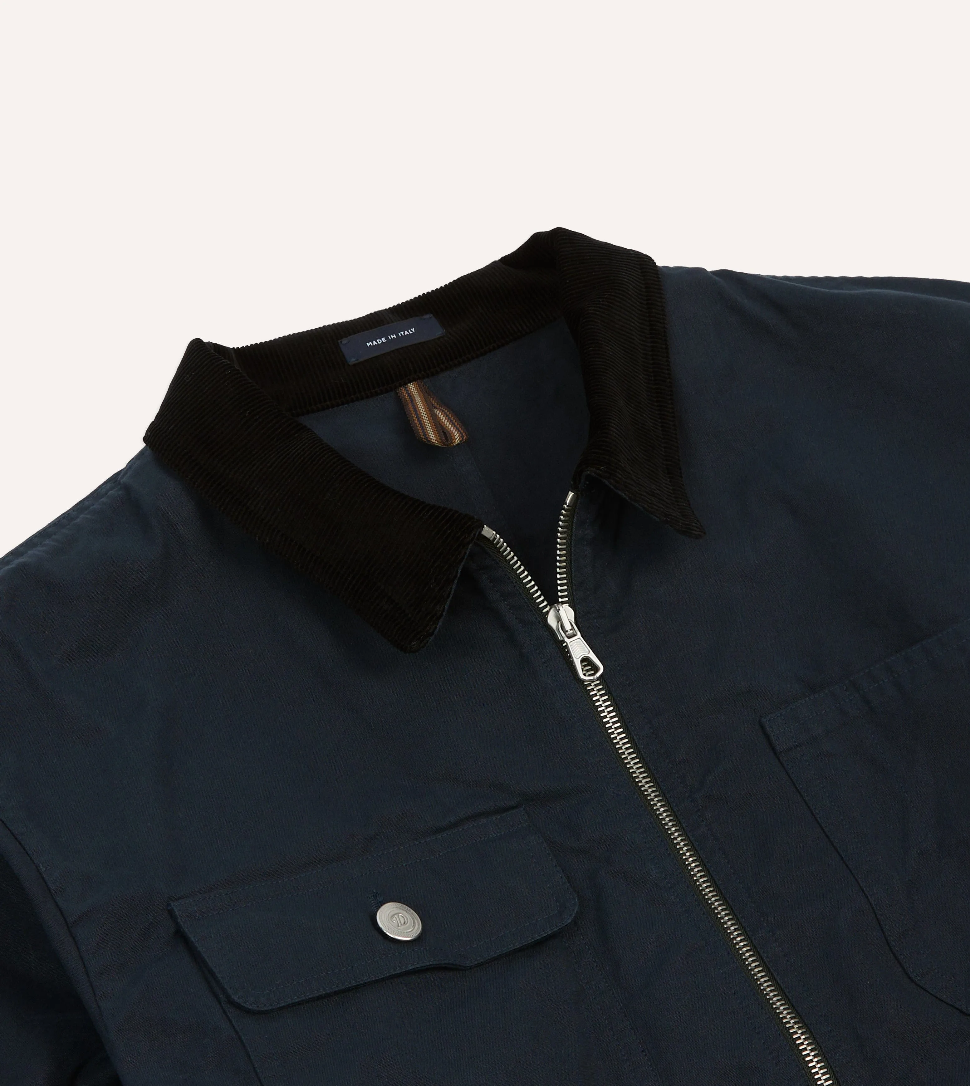 Drake's by A. Levine Navy Waxed Cotton Trucker Jacket sold by Drake's London product image thumbnail 3
