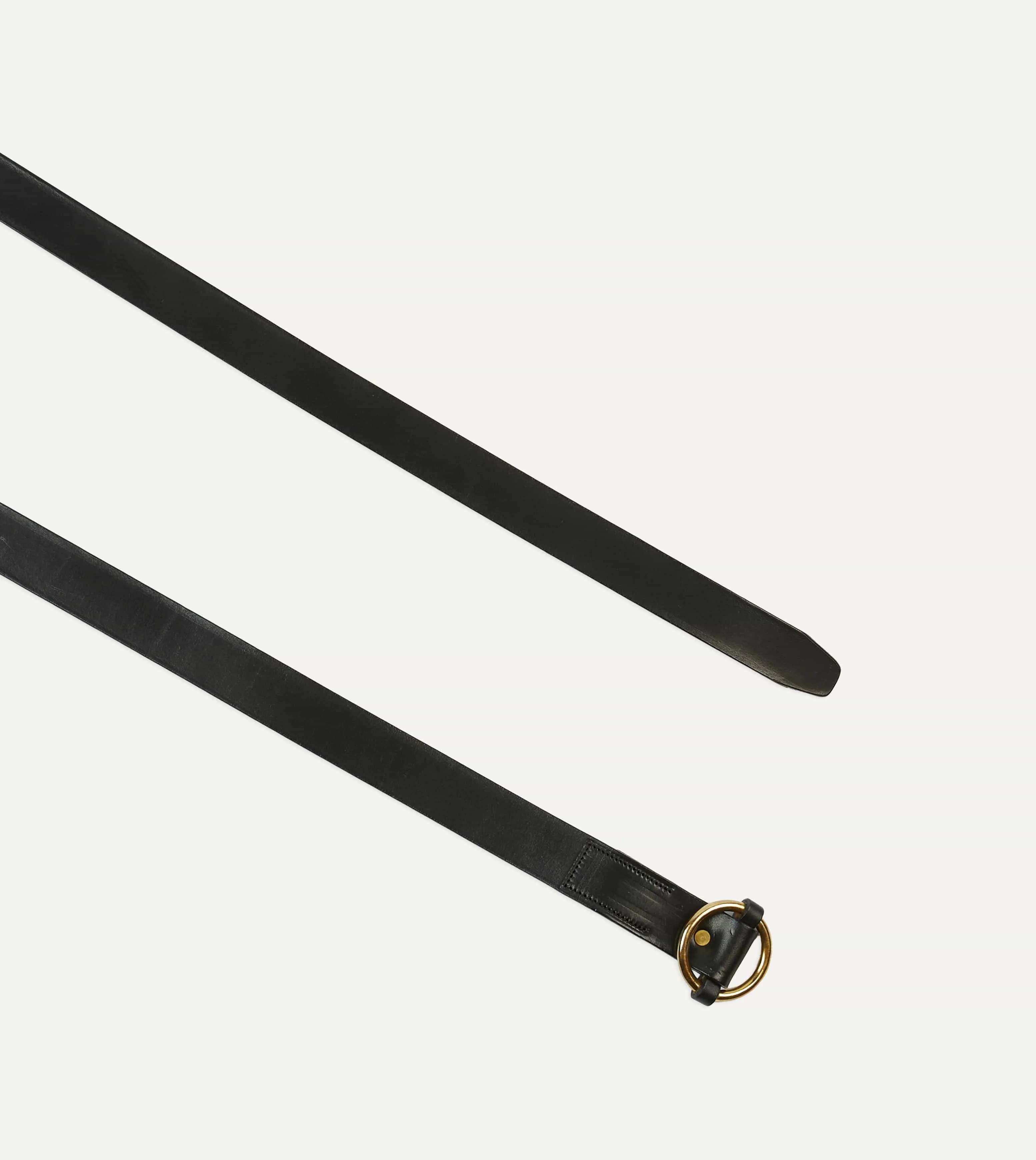 Yuketen Black Ring Leather Belt sold by Drake's London product image thumbnail 2