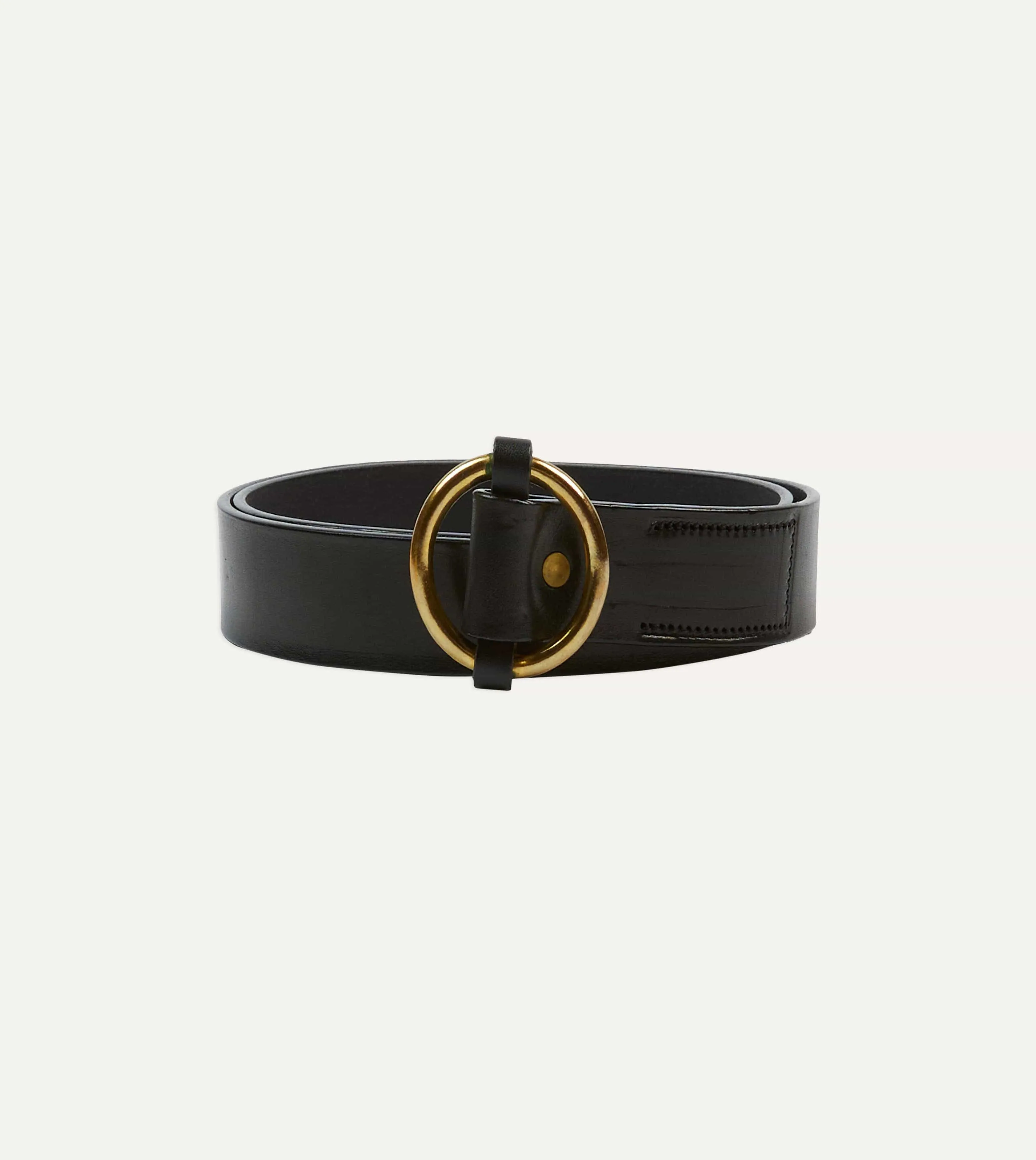 Yuketen Black Ring Leather Belt sold by Drake's London