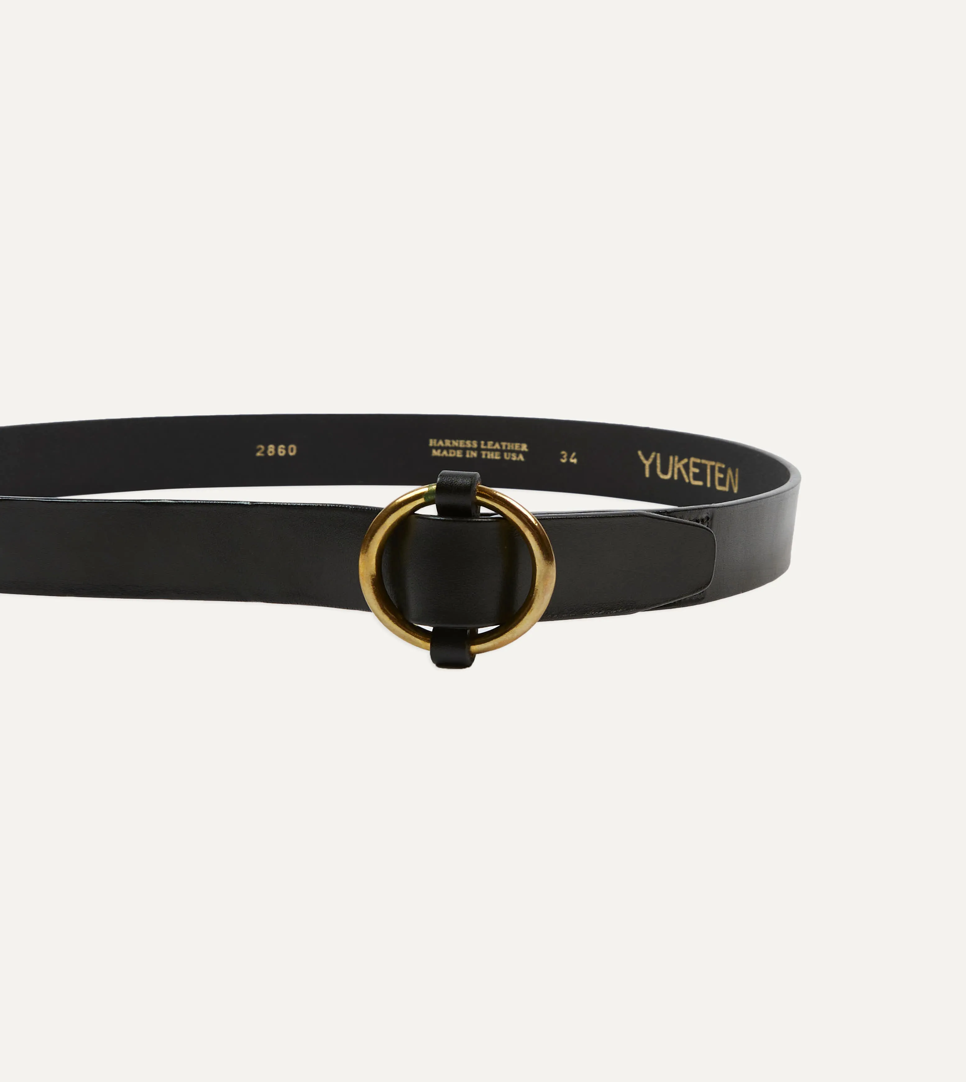 Yuketen Black Ring Leather Belt sold by Drake's London product image thumbnail 4
