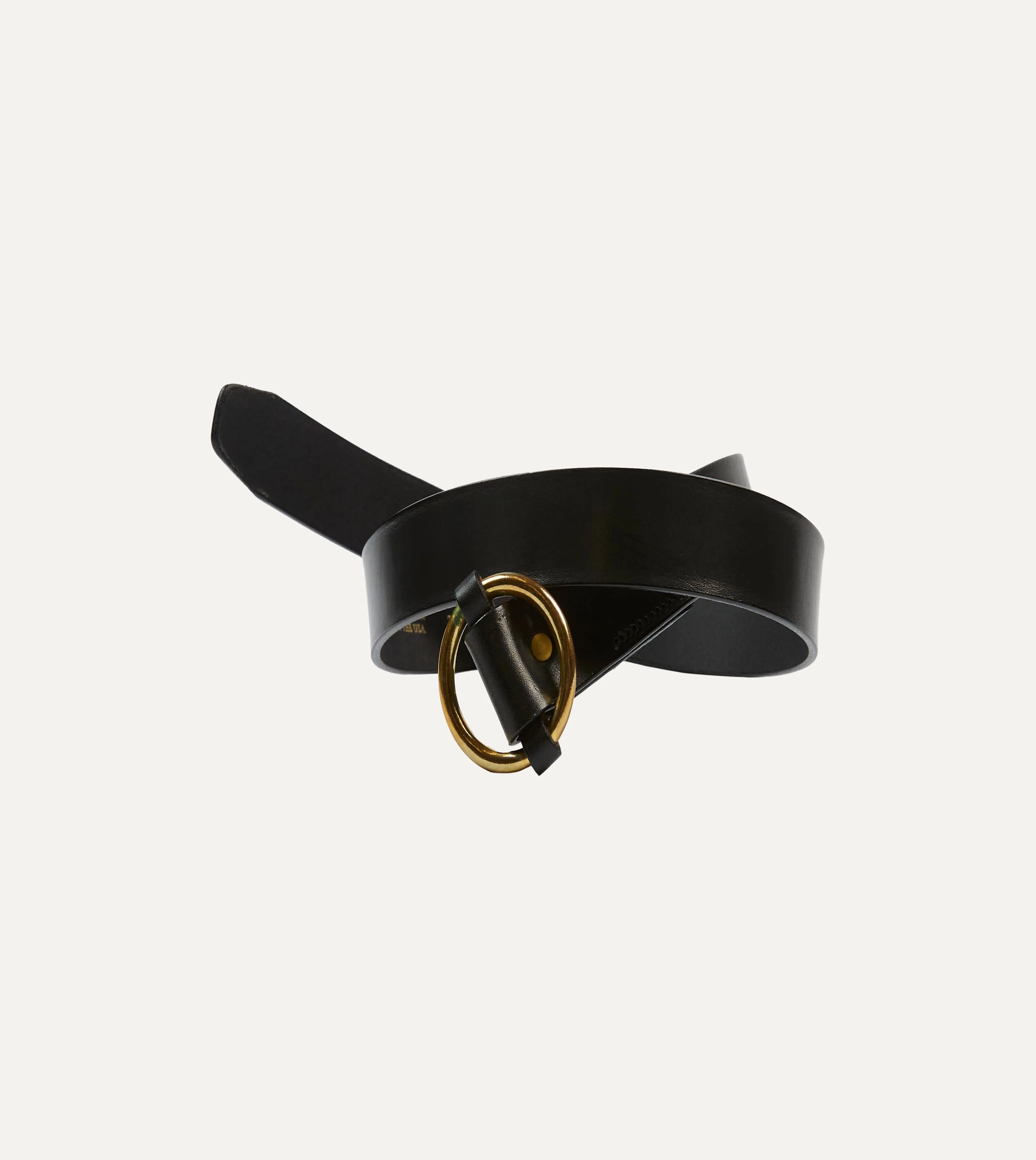 Yuketen Black Ring Leather Belt sold by Drake's London product image thumbnail 5