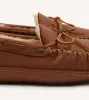 Minnetonka Brown Sheepskin Lined Moose Slipper sold by Drake's London