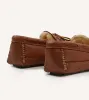 Minnetonka Brown Sheepskin Lined Moose Slipper sold by Drake's London