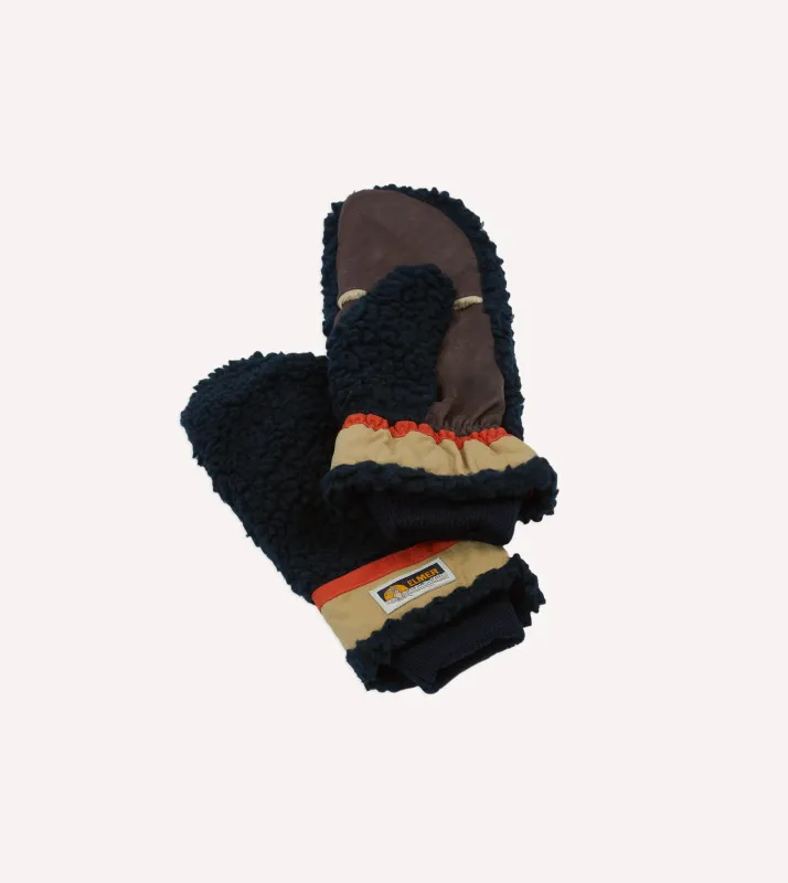Elmer Navy Teddy Mitten sold by Drake's London