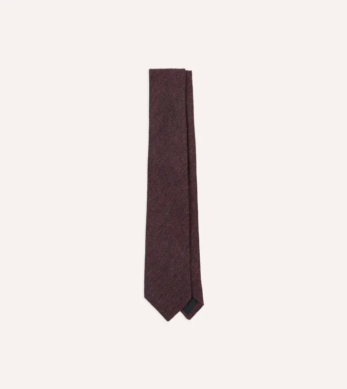 Purple Shetland Wool Tipped Tie sold by Drake's London